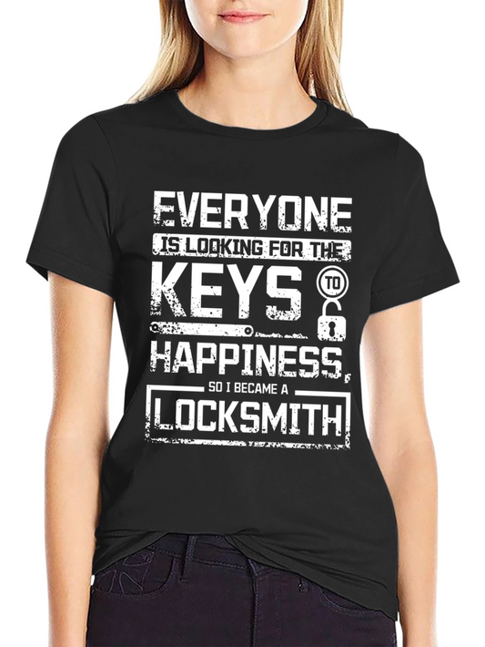 Locksmith Humor T-Shirt: Key to Happiness Tee