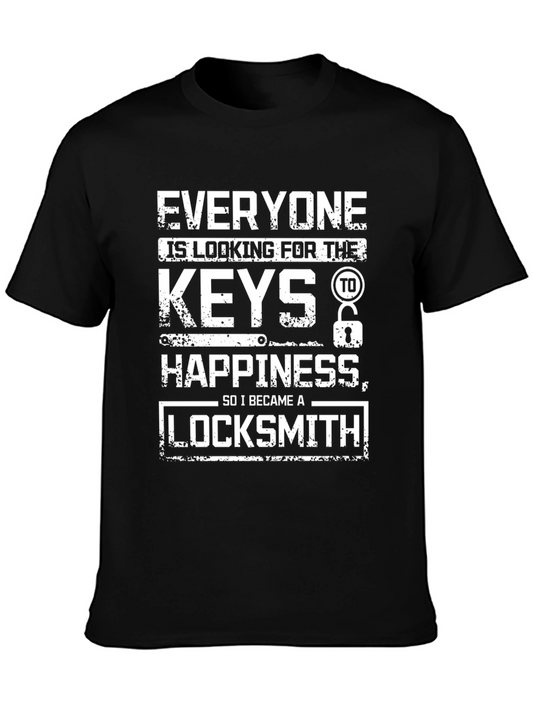 Locksmith Humor T-Shirt: Key to Happiness Tee