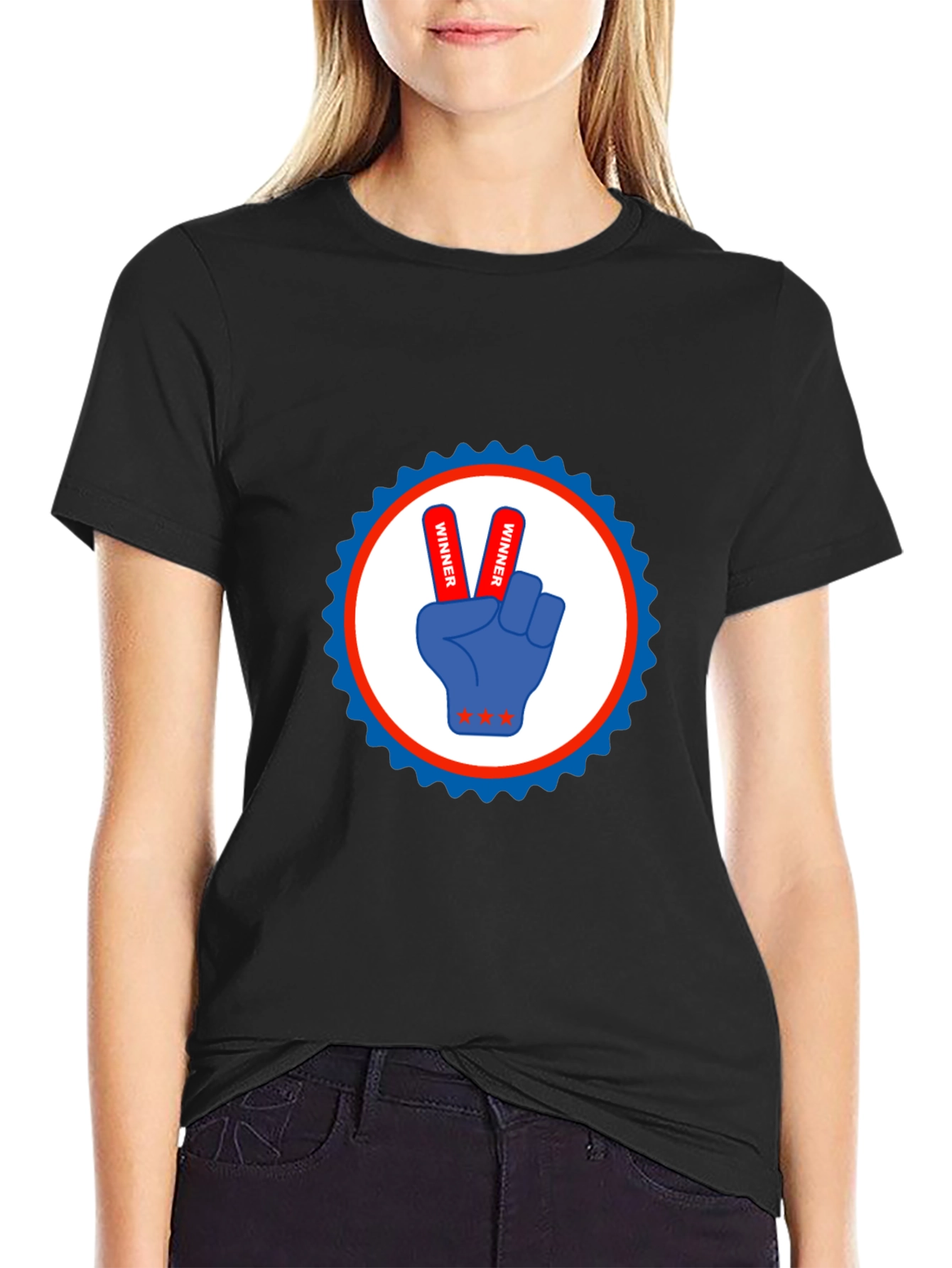 Winner Victory Graphic Tee - Stylish Black T-Shirt