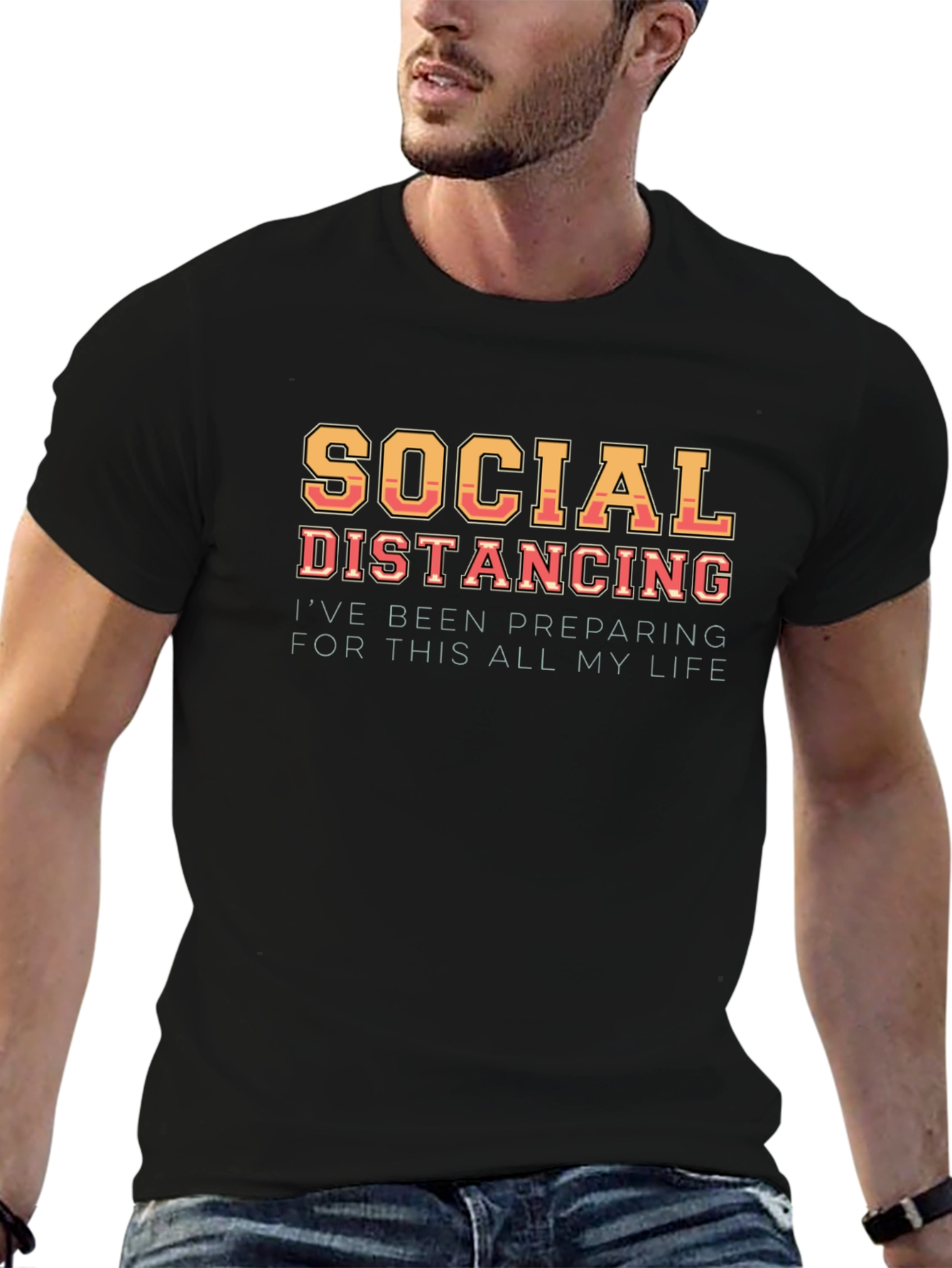 Social Distancing Humor Graphic T-Shirt