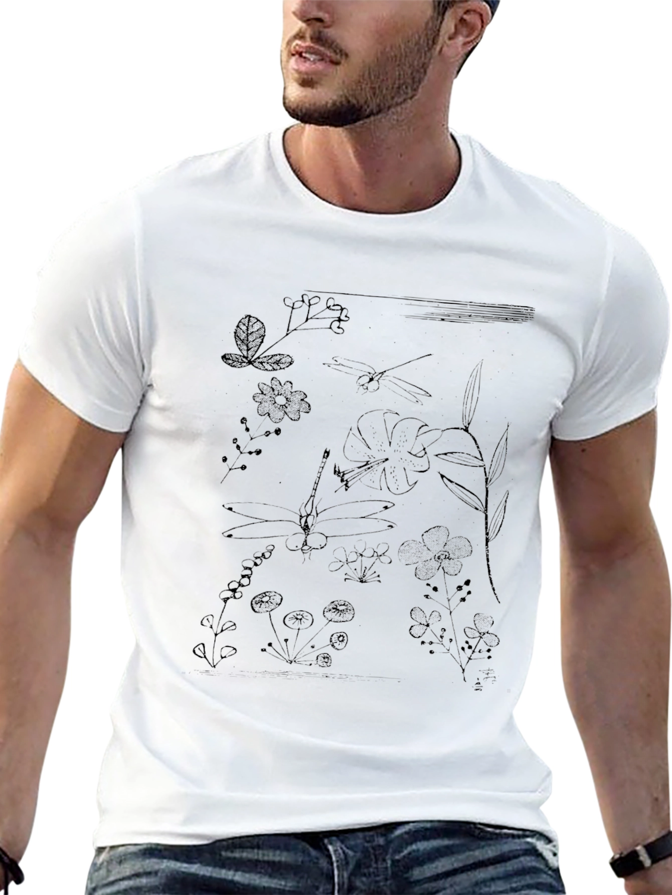 Botanical Print T-Shirt - Nature Inspired