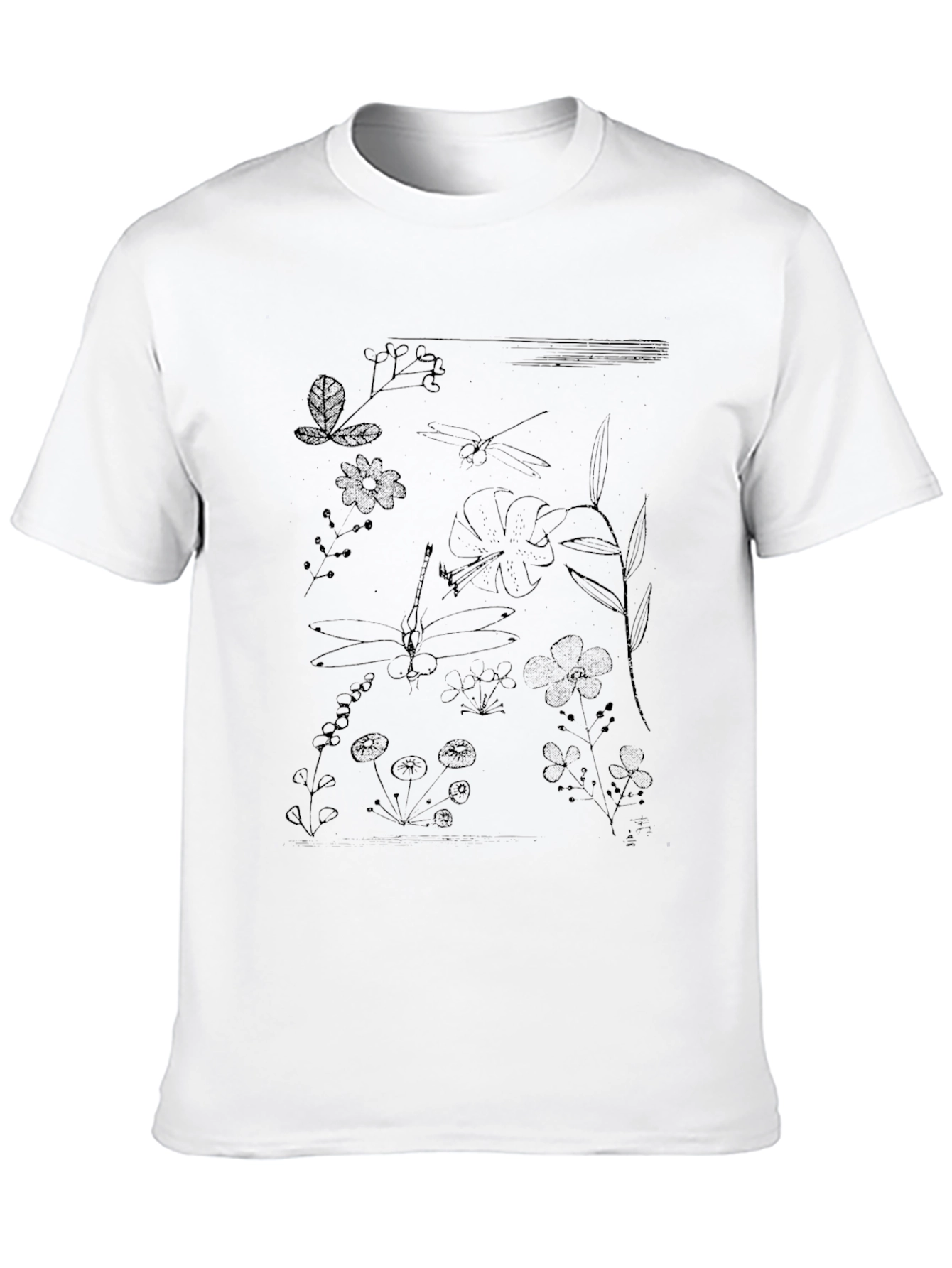 Botanical Print T-Shirt - Nature Inspired