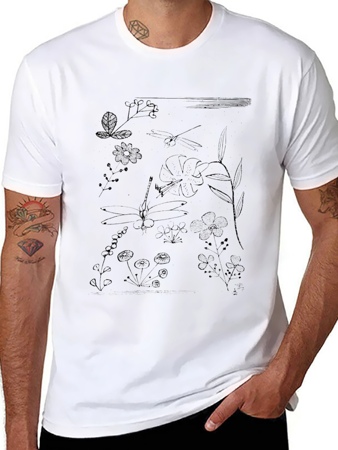Botanical Print T-Shirt - Nature Inspired