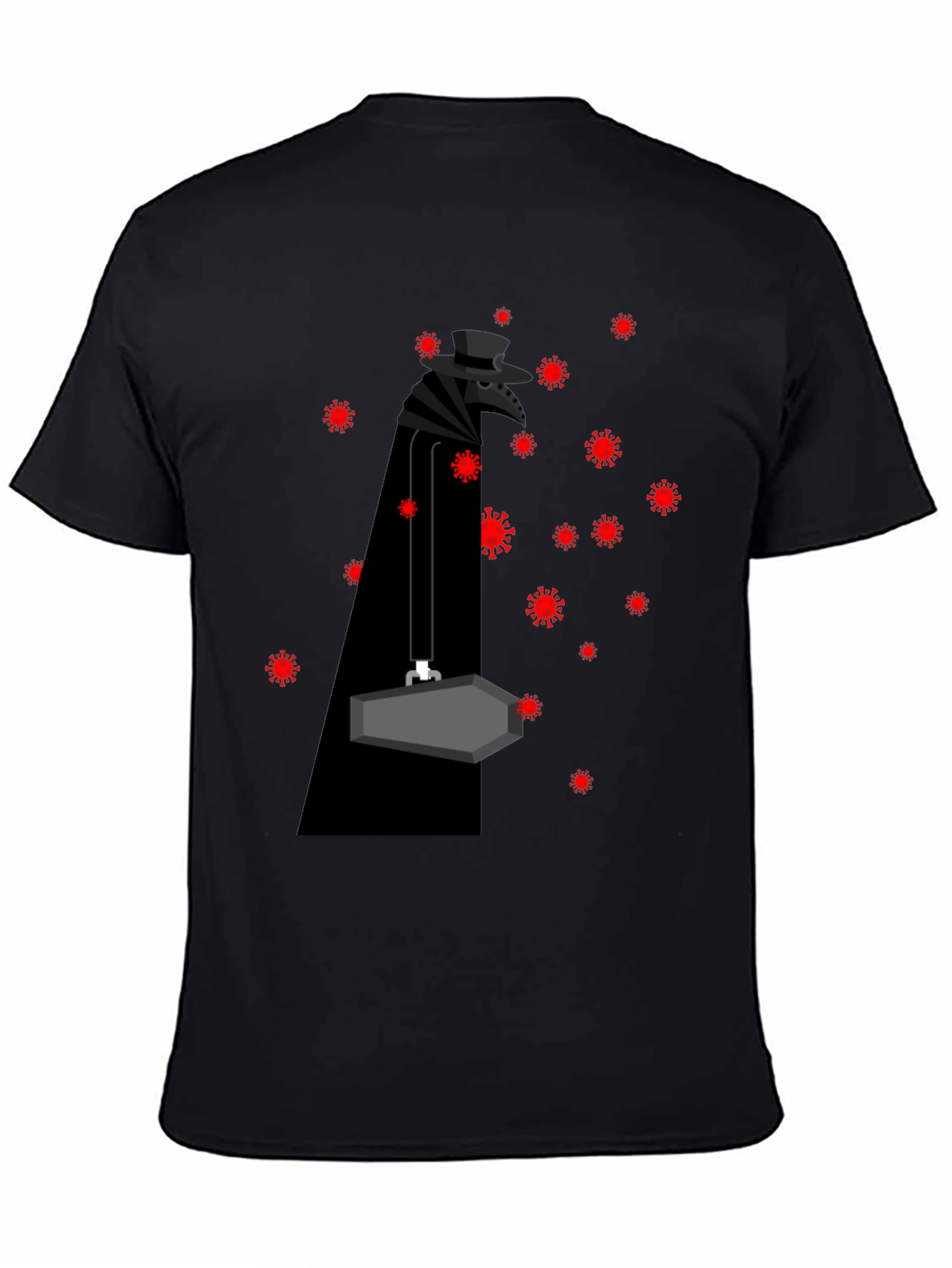 Plague Doctor & Covid Virus Black T-Shirt