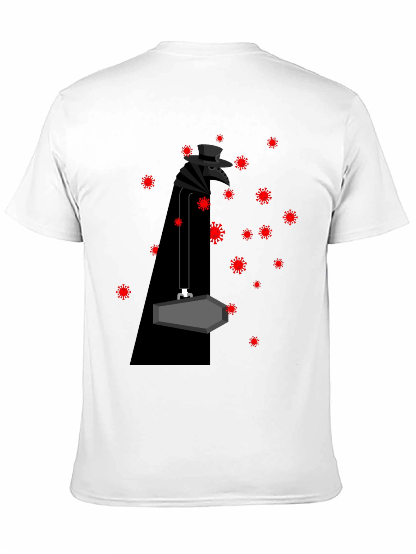 Plague Doctor & Covid Virus Black T-Shirt