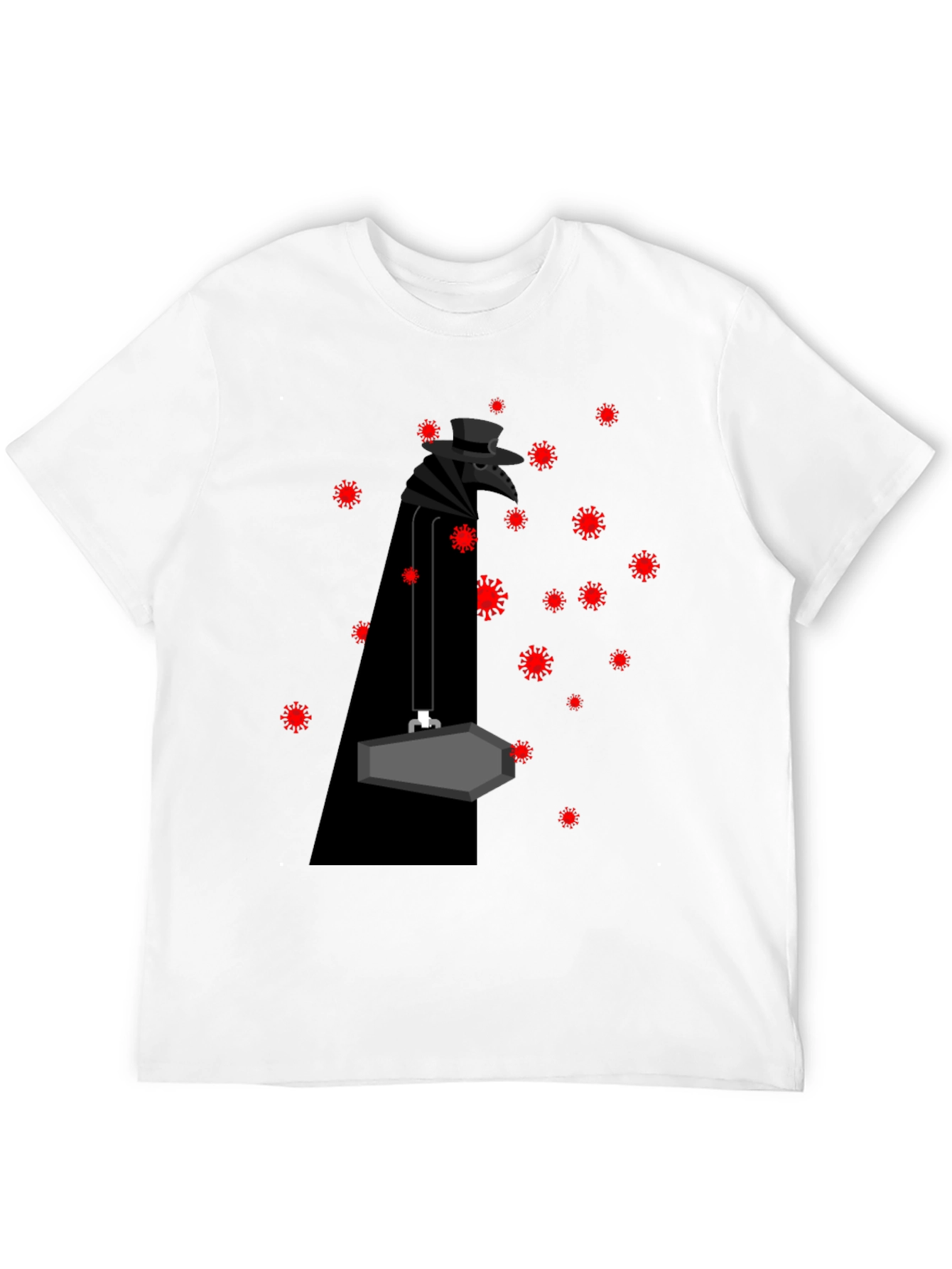 Plague Doctor & Covid Virus Black T-Shirt