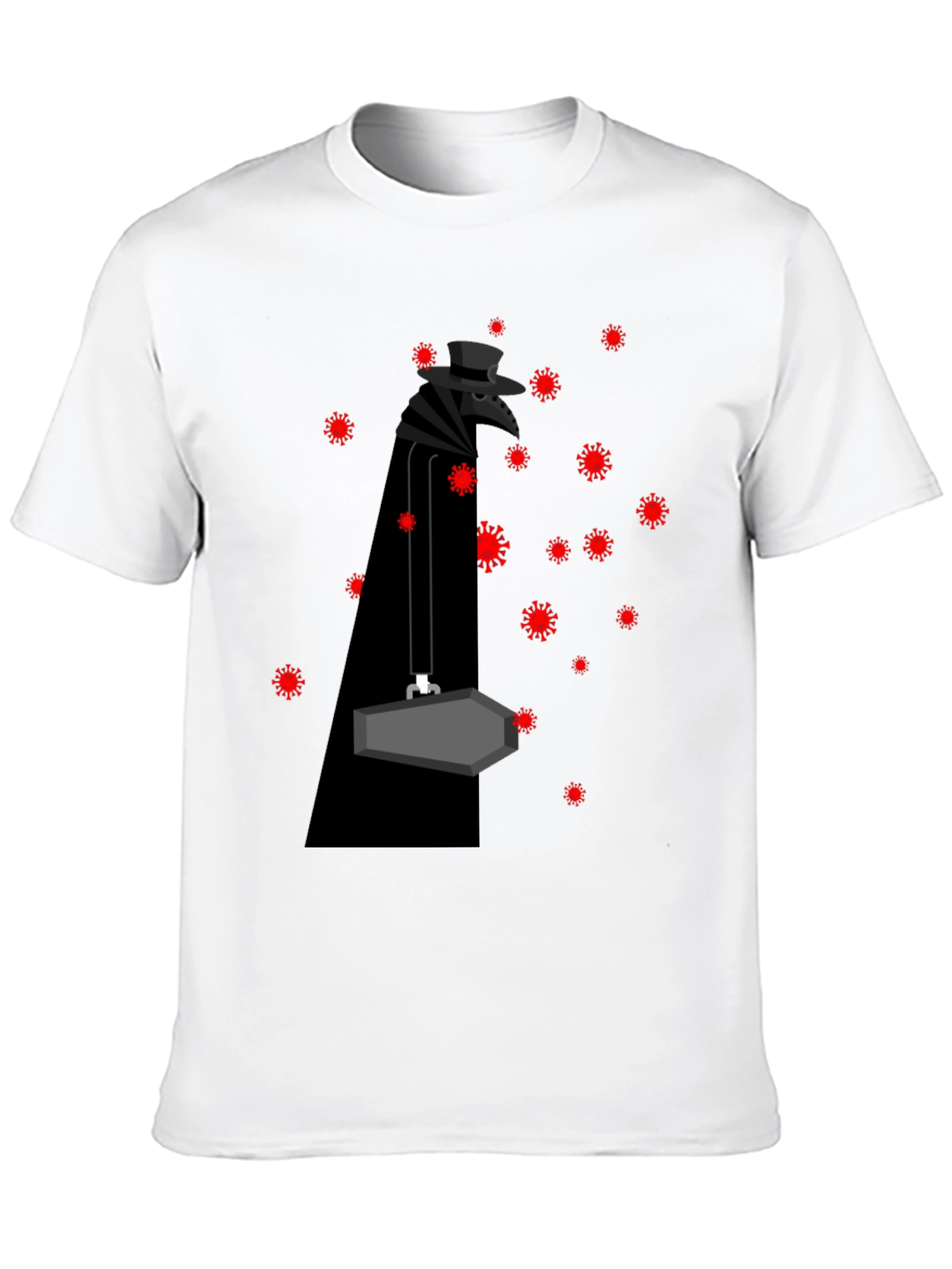 Plague Doctor & Covid Virus Black T-Shirt