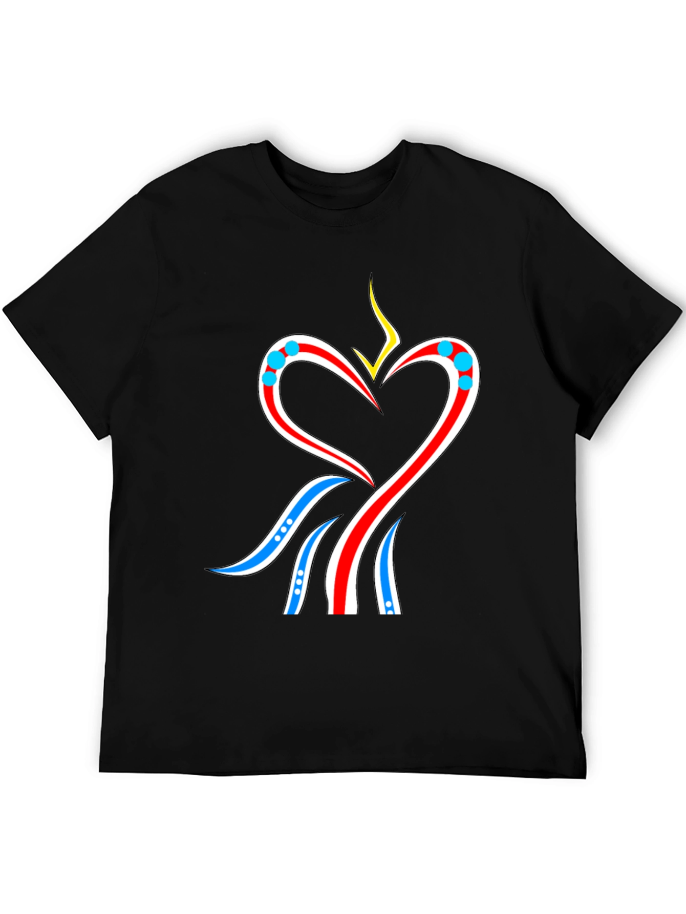 Heart Flame Graphic Tee - Stylish Black T-Shirt