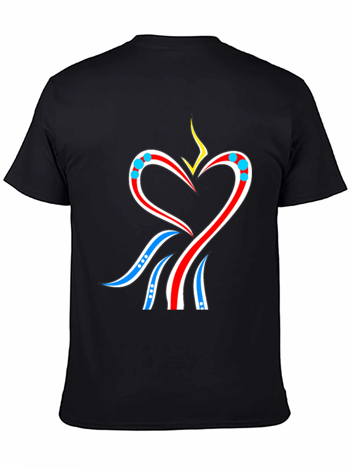 Heart Flame Graphic Tee - Stylish Black T-Shirt