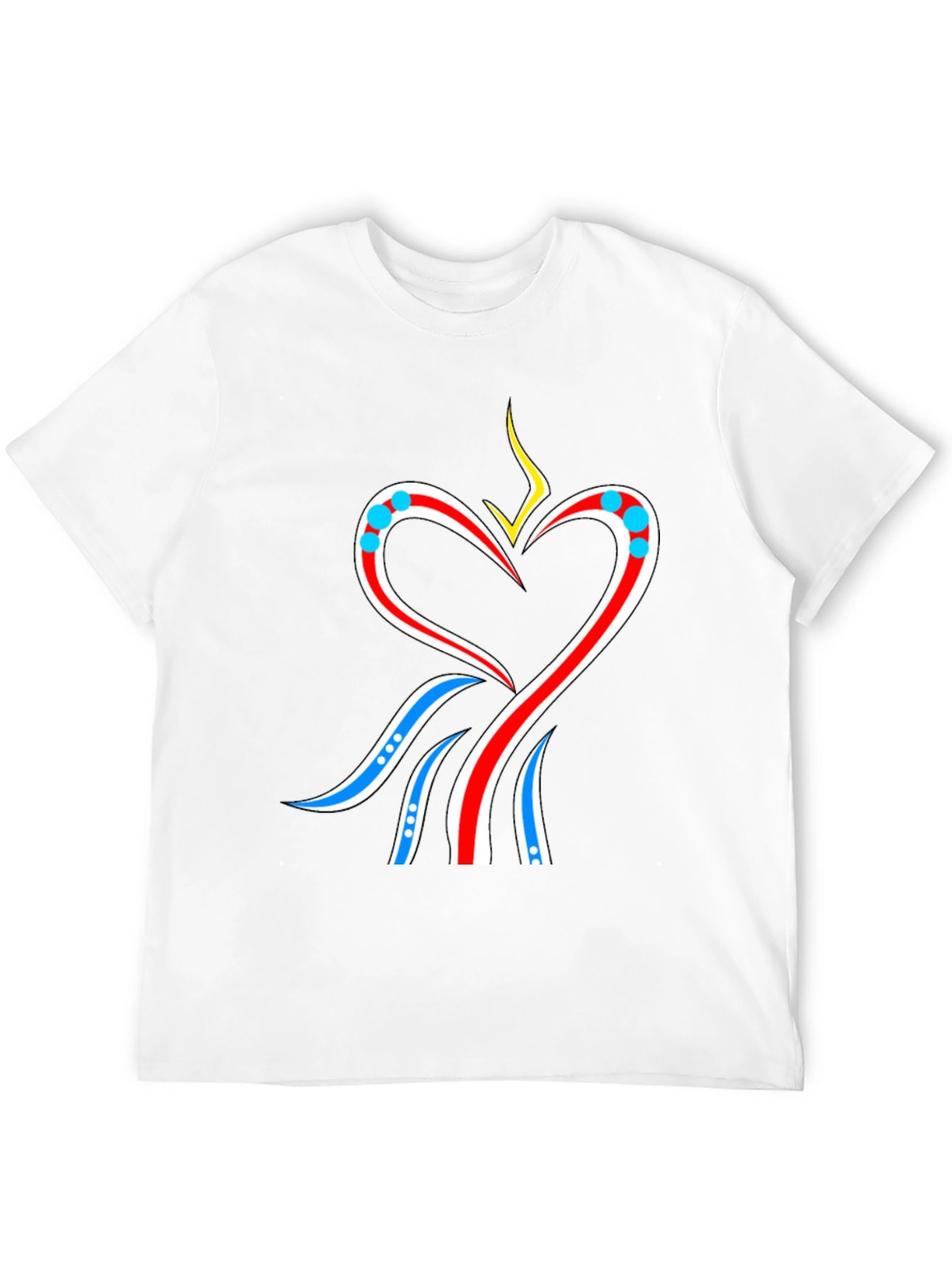 Heart Flame Graphic Tee - Stylish Black T-Shirt