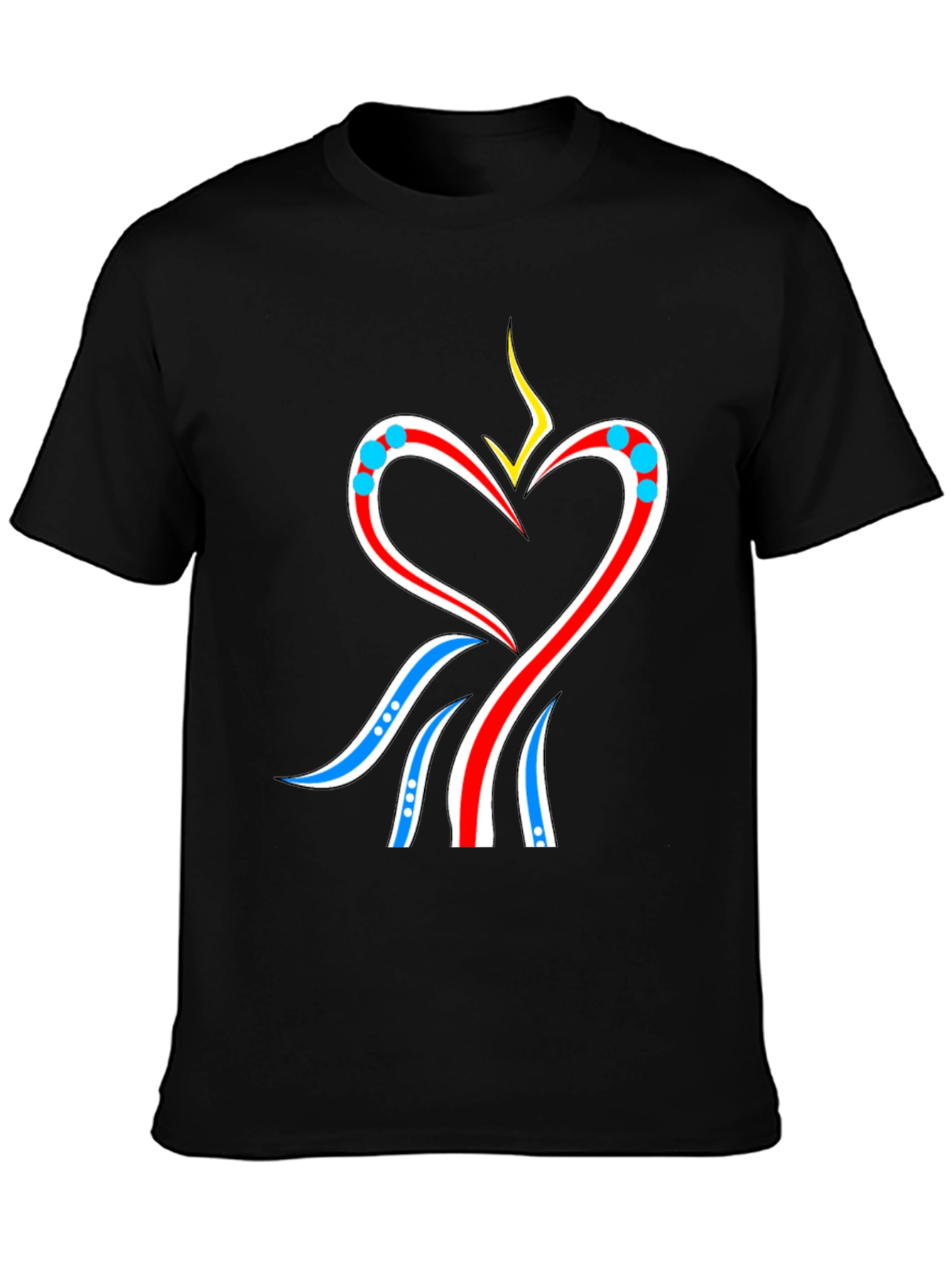 Heart Flame Graphic Tee - Stylish Black T-Shirt