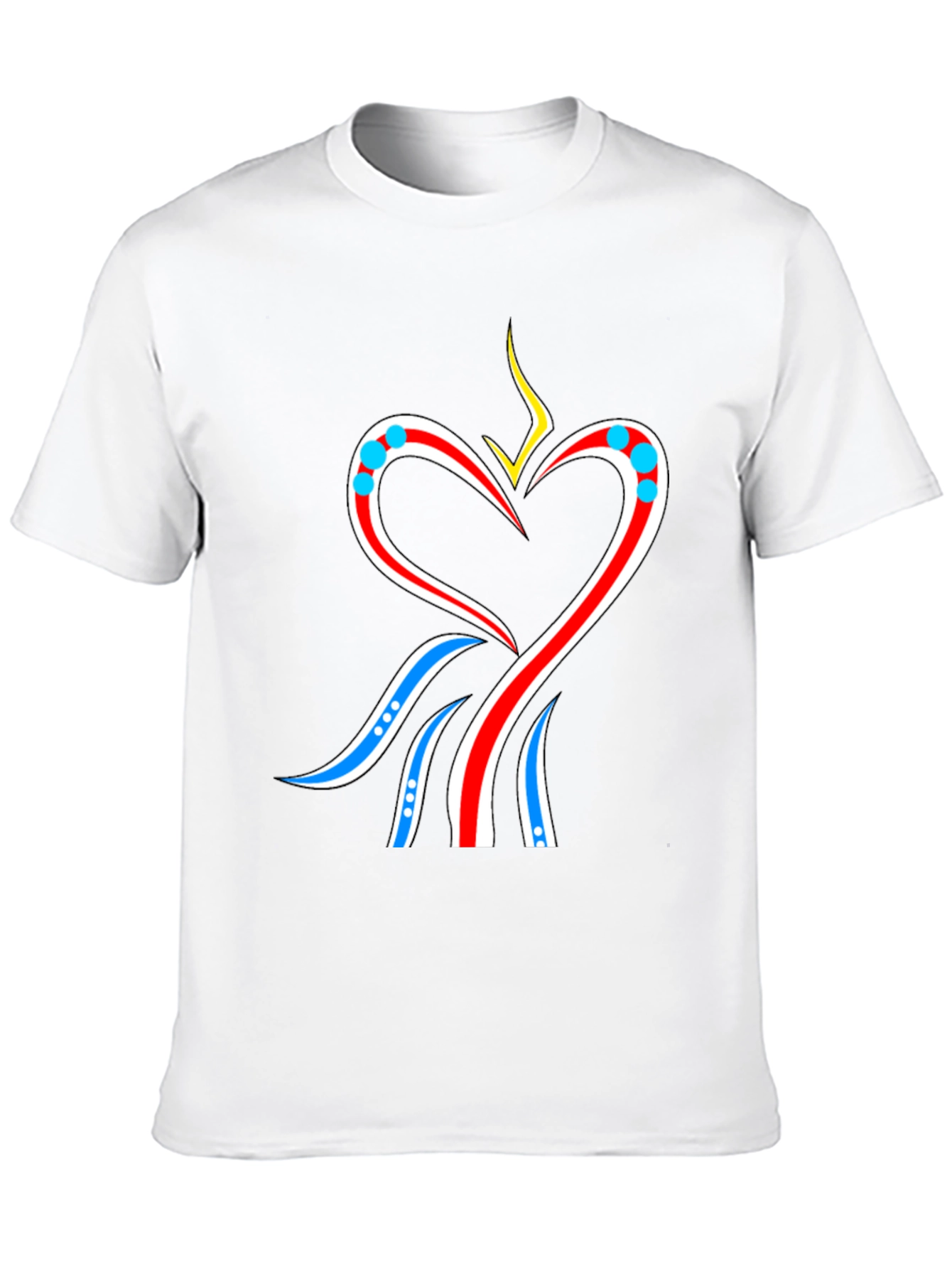 Heart Flame Graphic Tee - Stylish Black T-Shirt