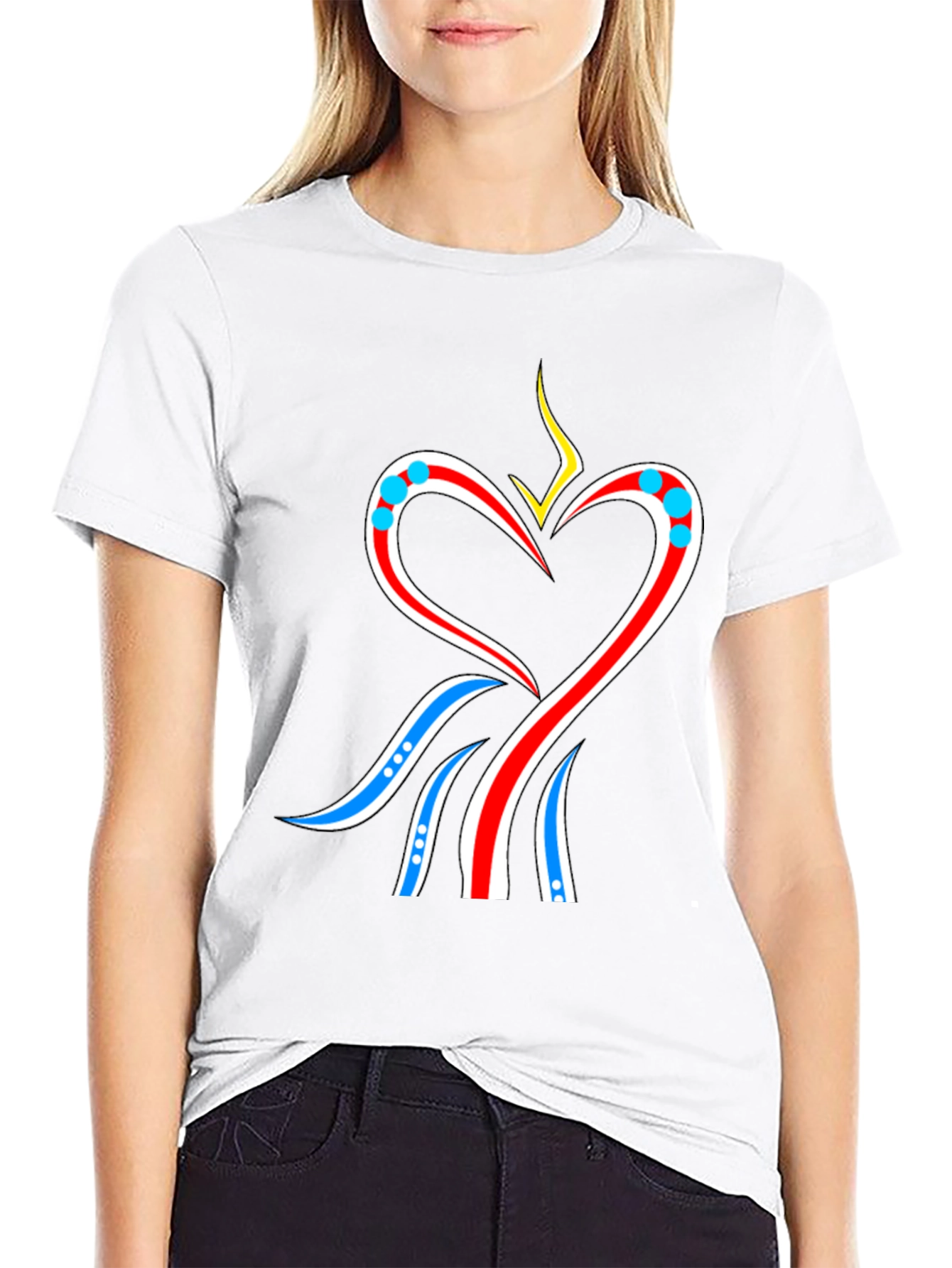 Heart Flame Graphic Tee - Stylish Black T-Shirt