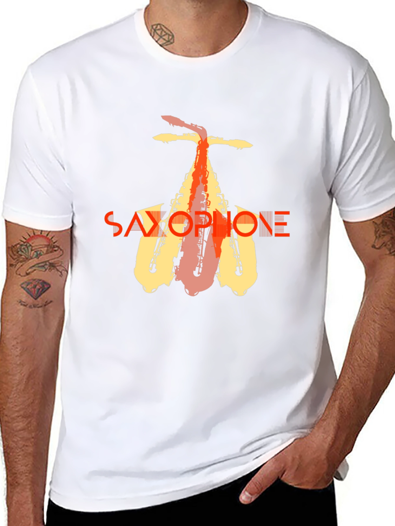 Saxophone Graphic Tee - Stylish Music Lover T-Shirt