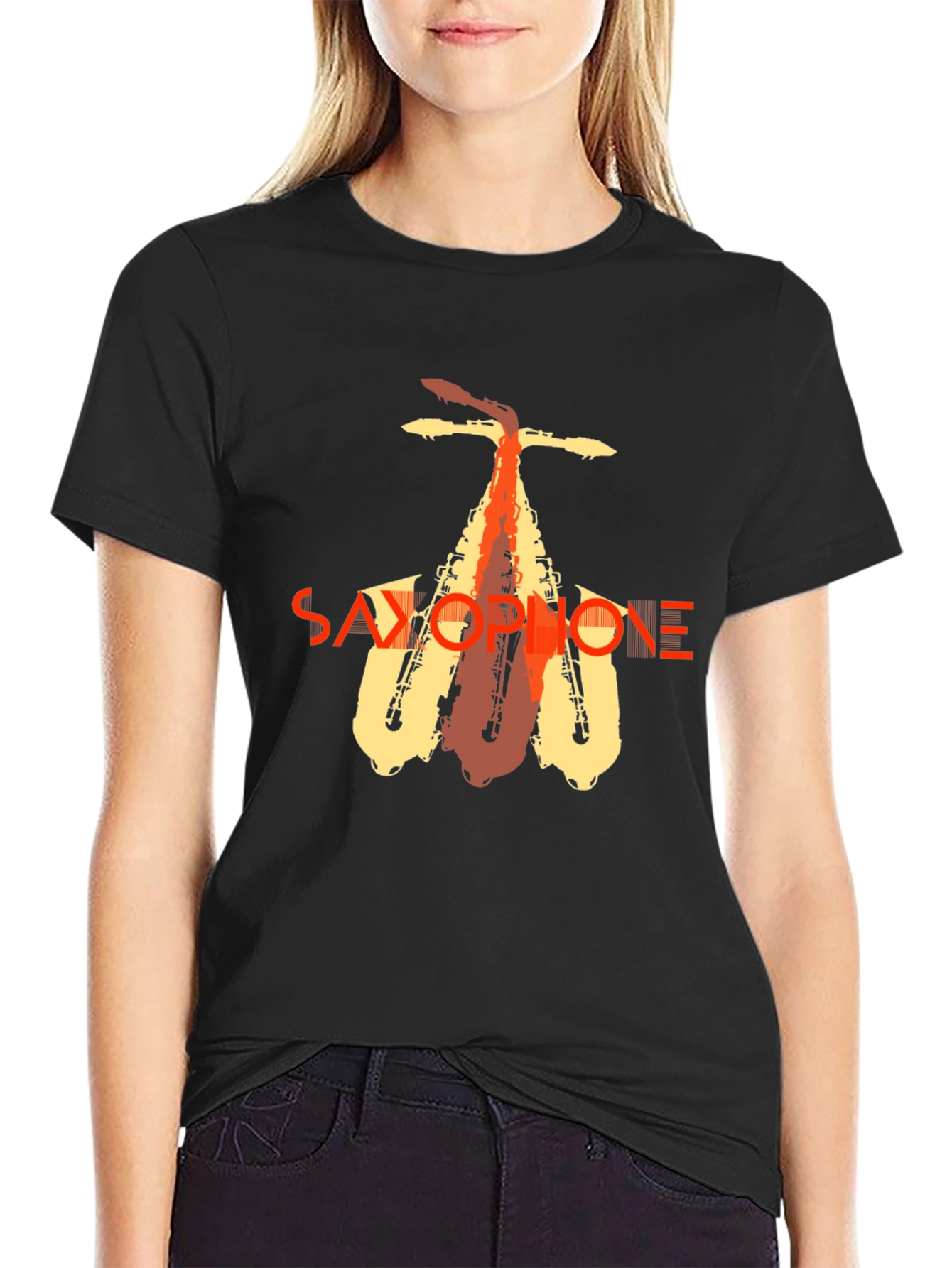 Saxophone Graphic Tee - Stylish Music Lover T-Shirt