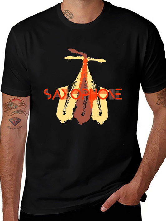 Saxophone Graphic Tee - Stylish Music Lover T-Shirt