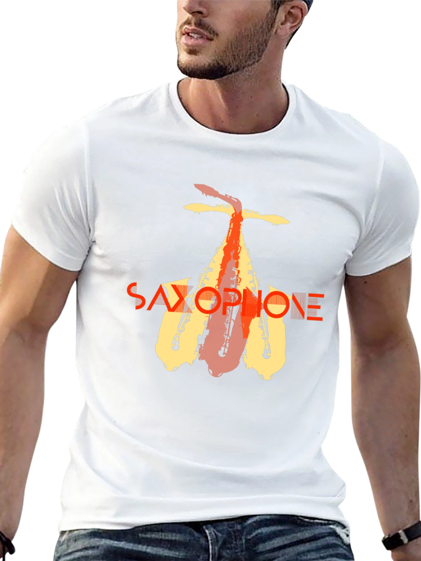 Saxophone Graphic Tee - Stylish Music Lover T-Shirt