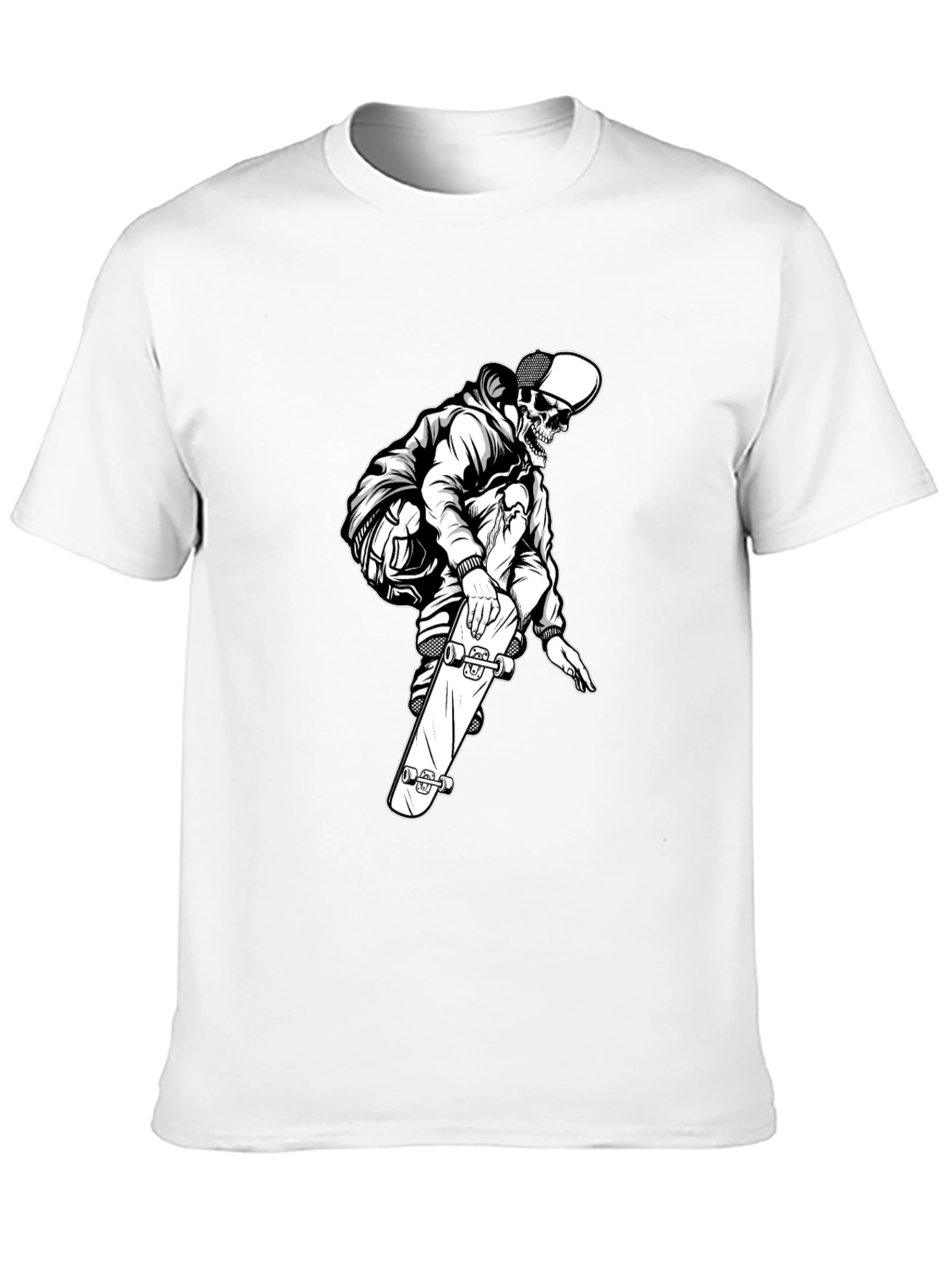 Skate Skeleton Black Graphic Tee