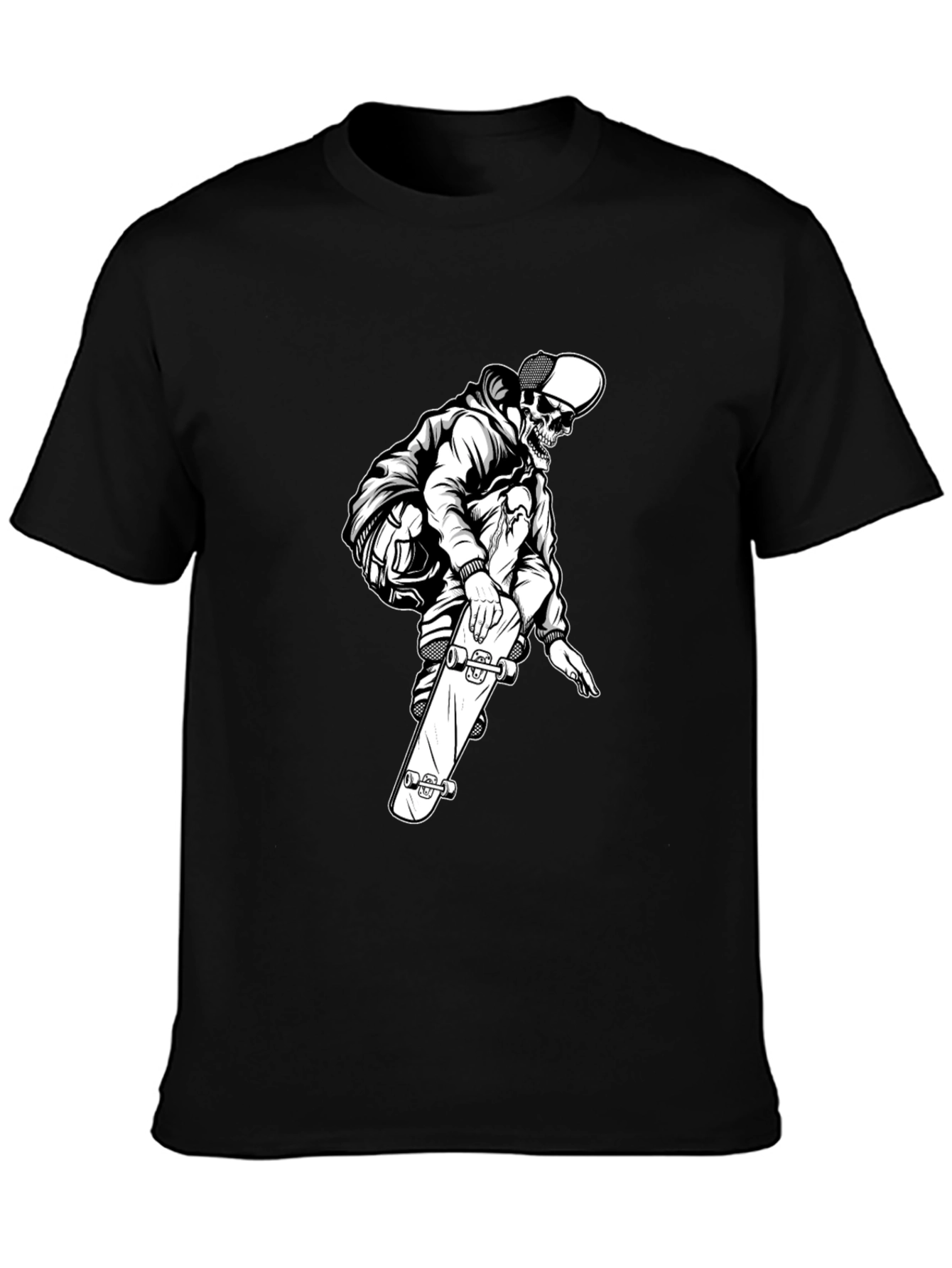 Skate Skeleton Black Graphic Tee