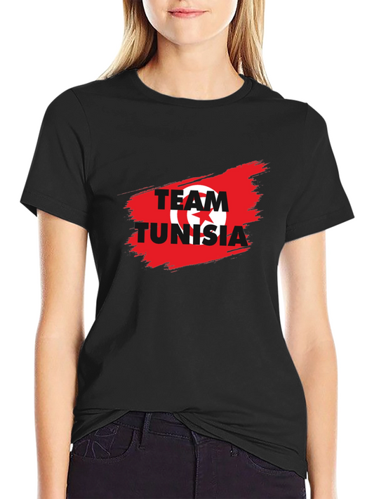 Team Tunisia Graphic T-Shirt - Black Cotton Tee