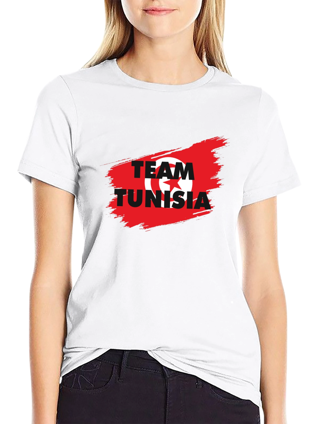 Team Tunisia Graphic T-Shirt - Black Cotton Tee