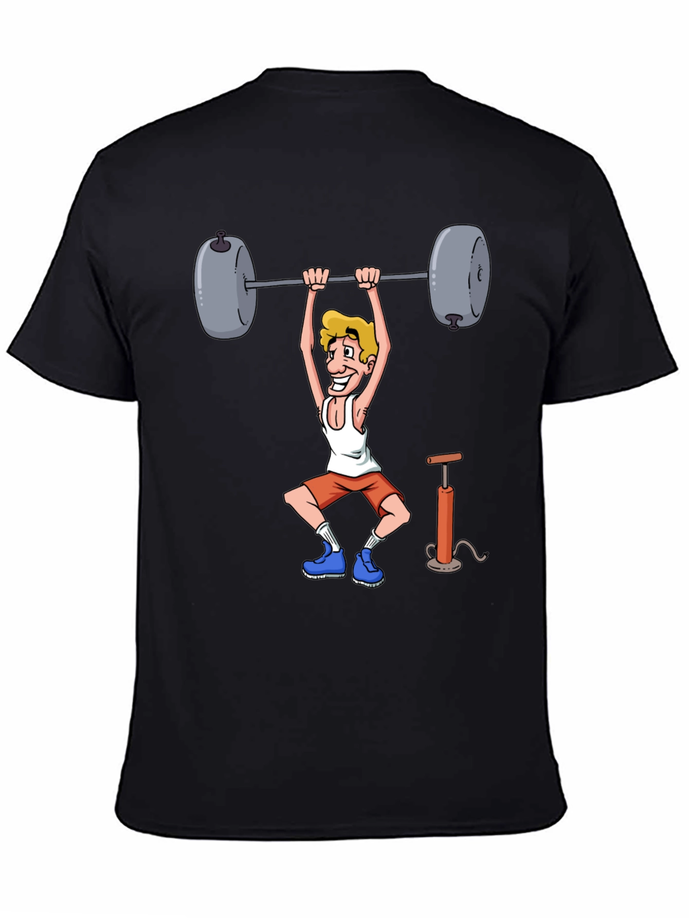 Funny Weightlifter Cartoon Graphic T-Shirt