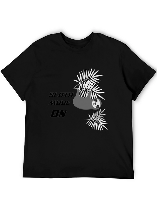Sloth Mode On Black T-Shirt