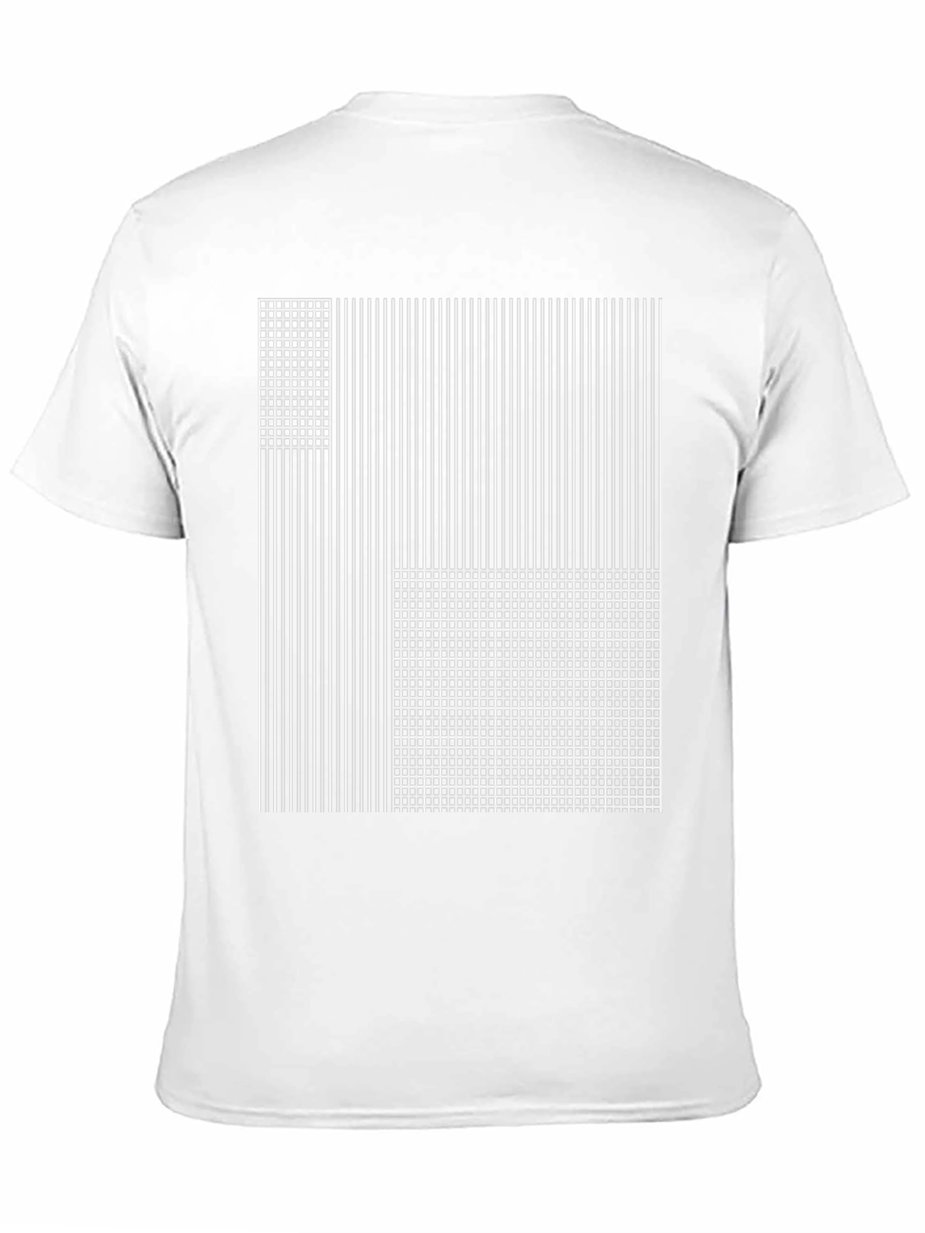 Abstract Grid and Stripe Graphic Tee