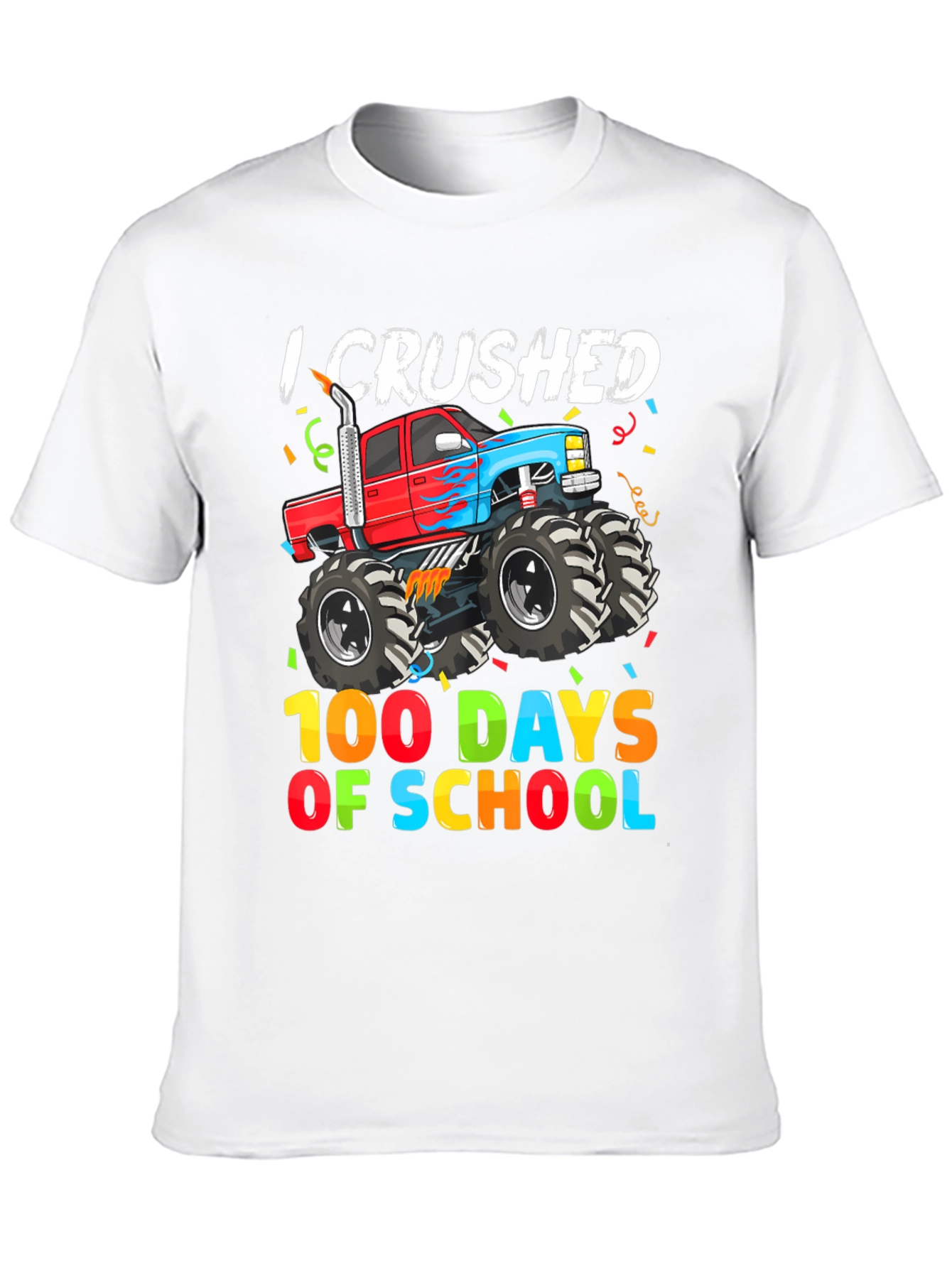 Crushed 100 Days of School Monster Truck Tee