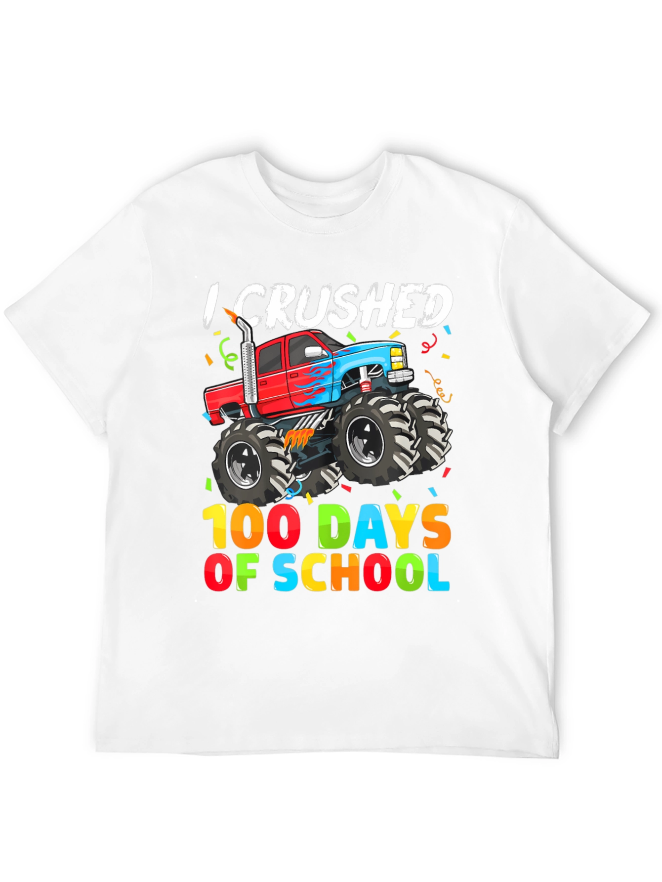 Crushed 100 Days of School Monster Truck Tee