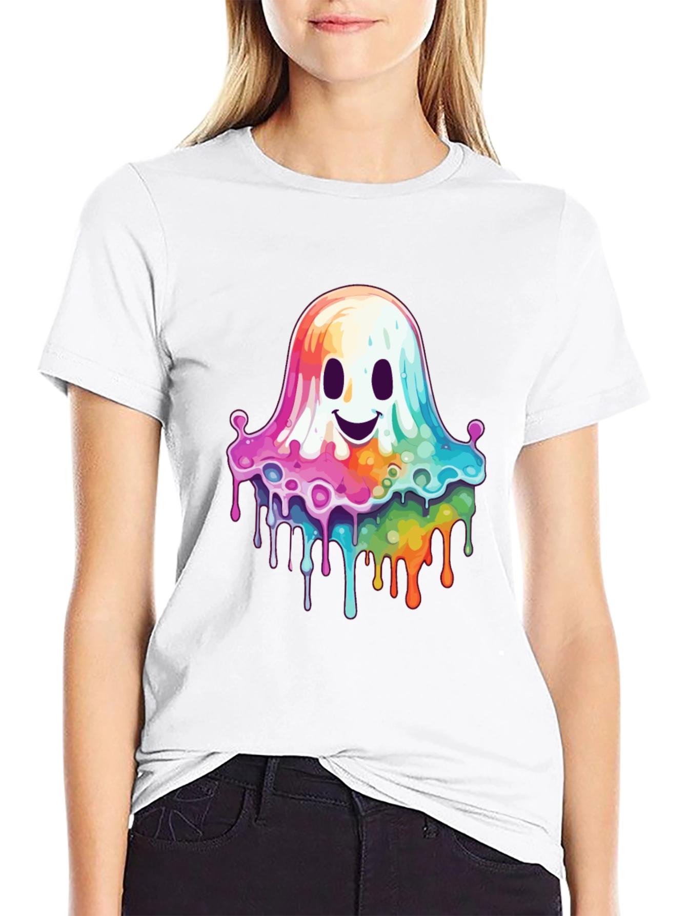 Rainbow Dripping Ghost T-Shirt