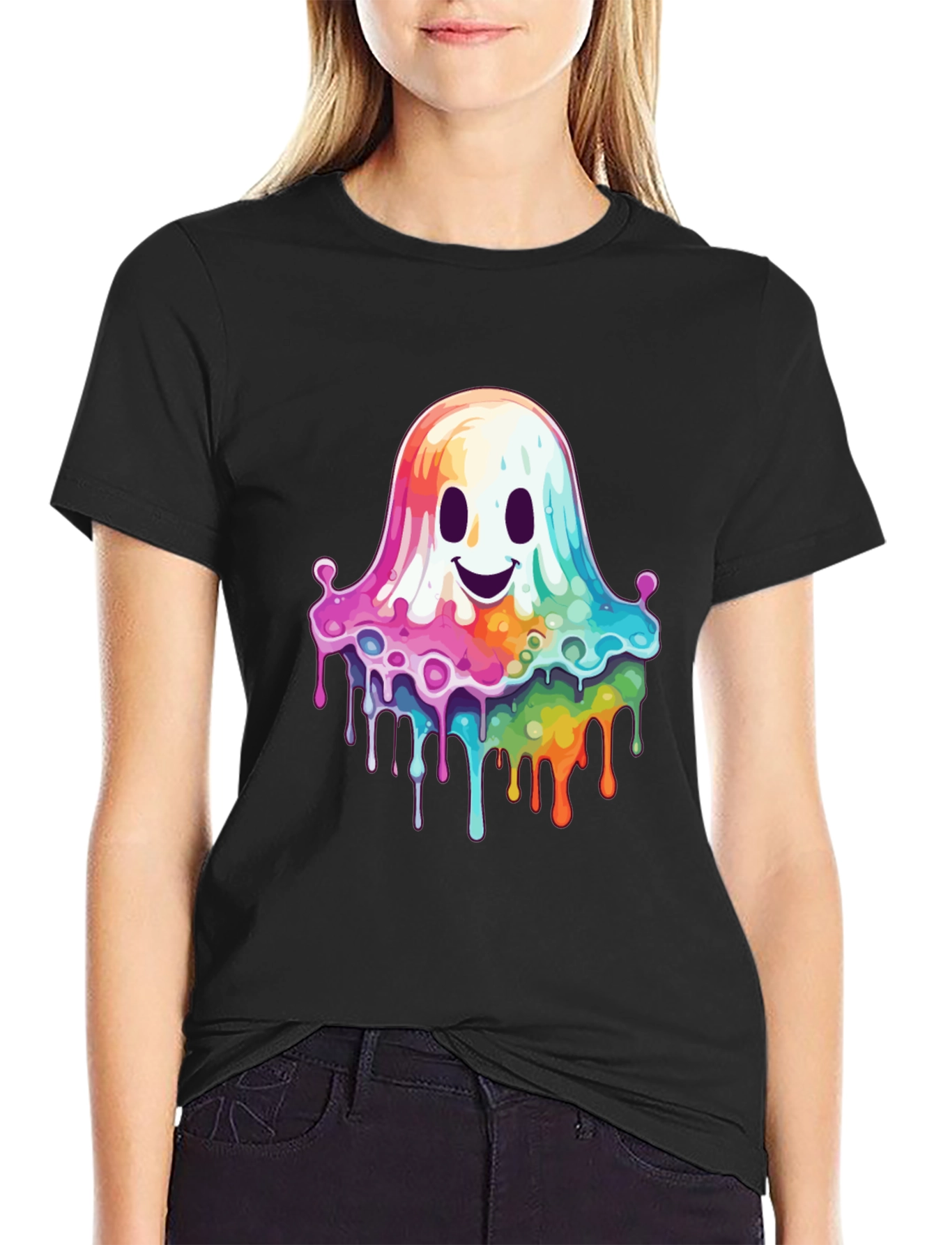 Rainbow Dripping Ghost T-Shirt