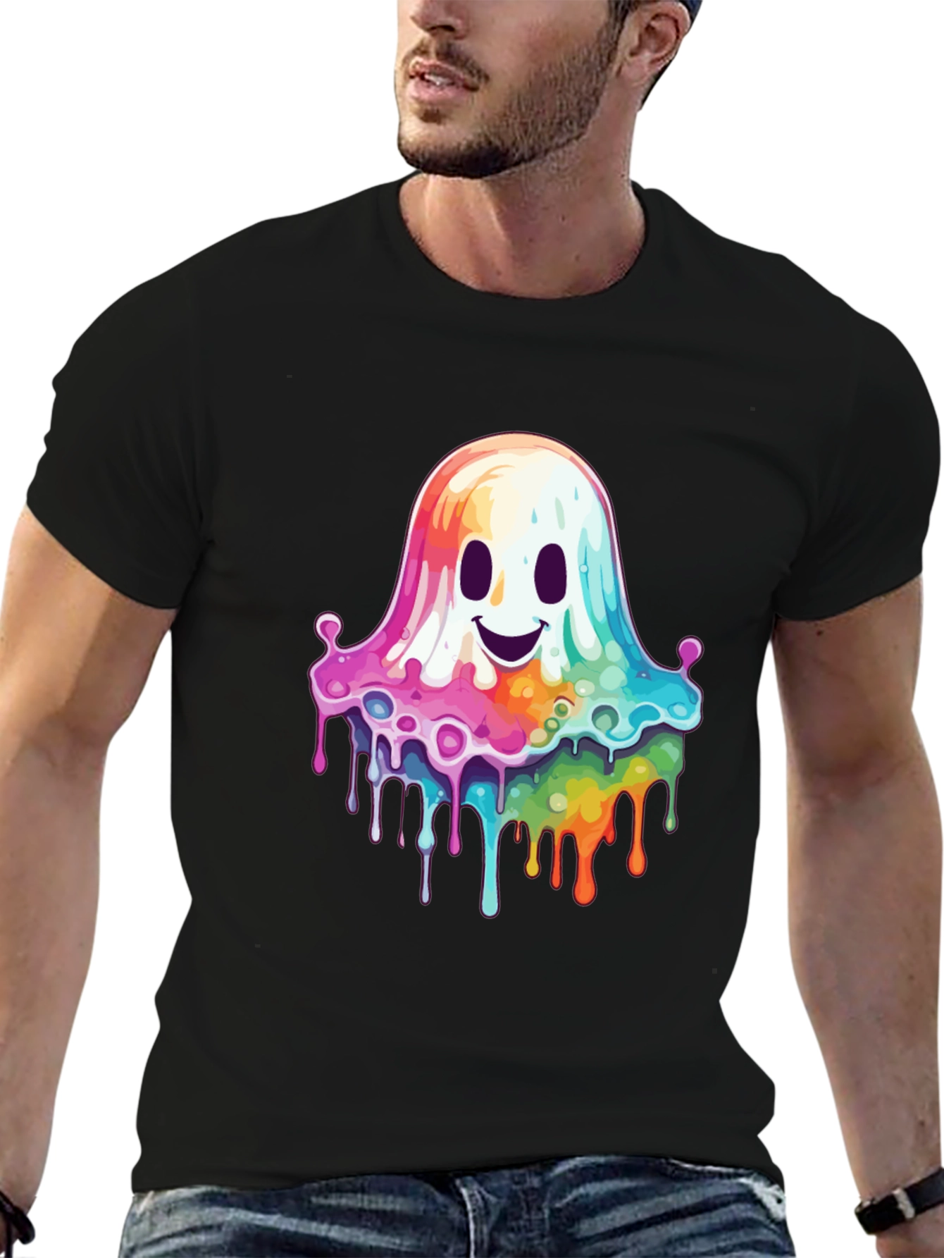 Rainbow Dripping Ghost T-Shirt