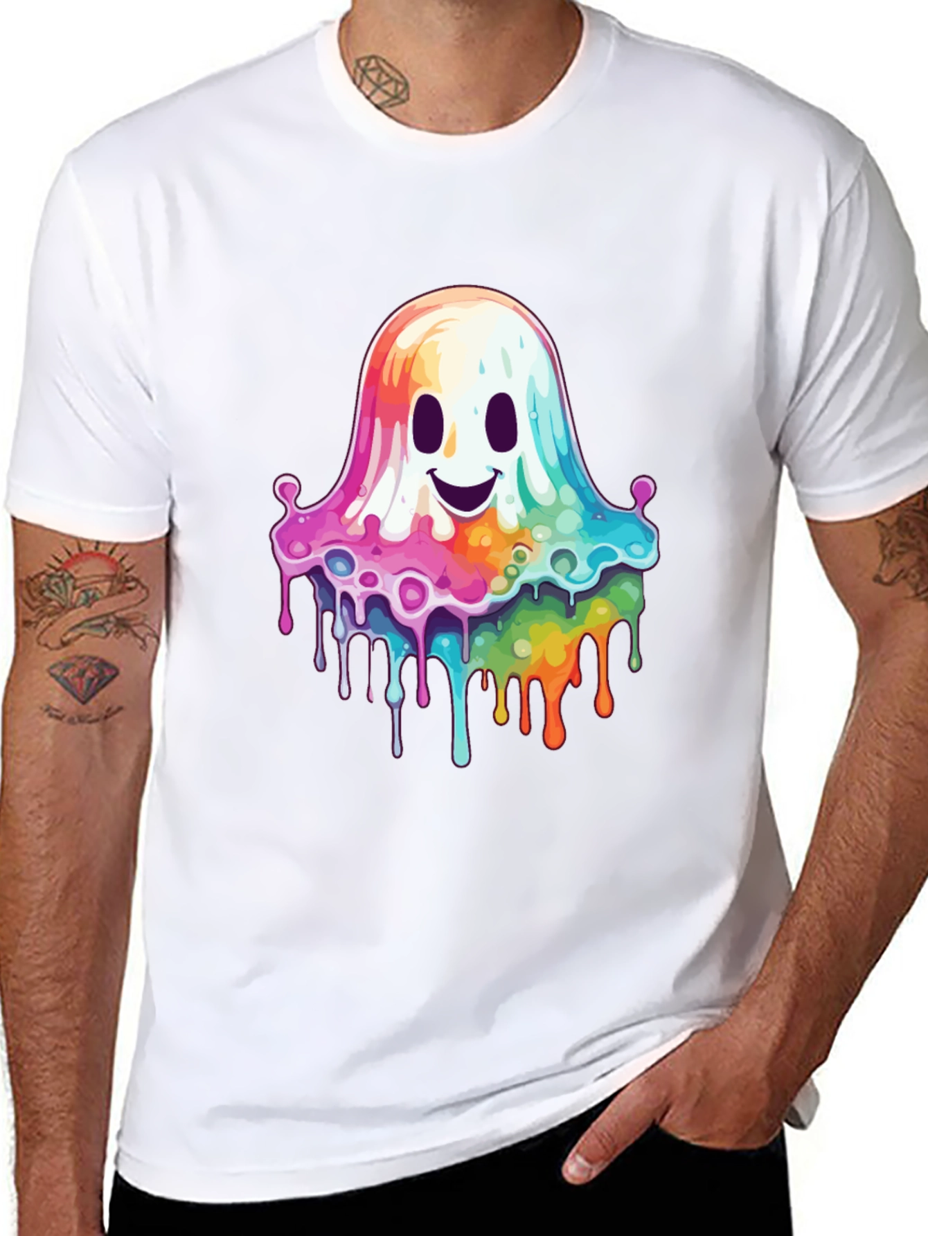 Rainbow Dripping Ghost T-Shirt