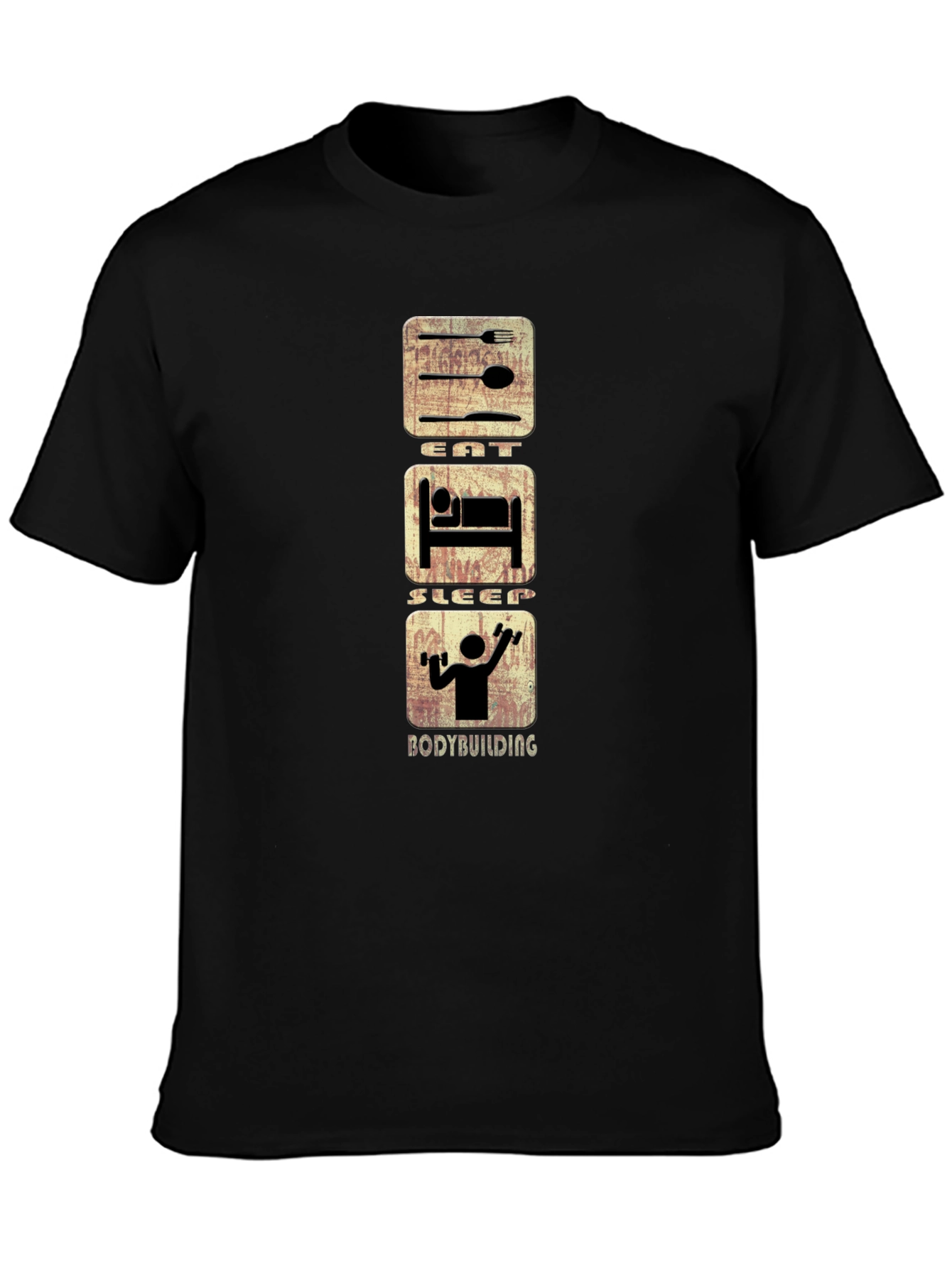 Eat Sleep Bodybuilding Graphic Tee - Black