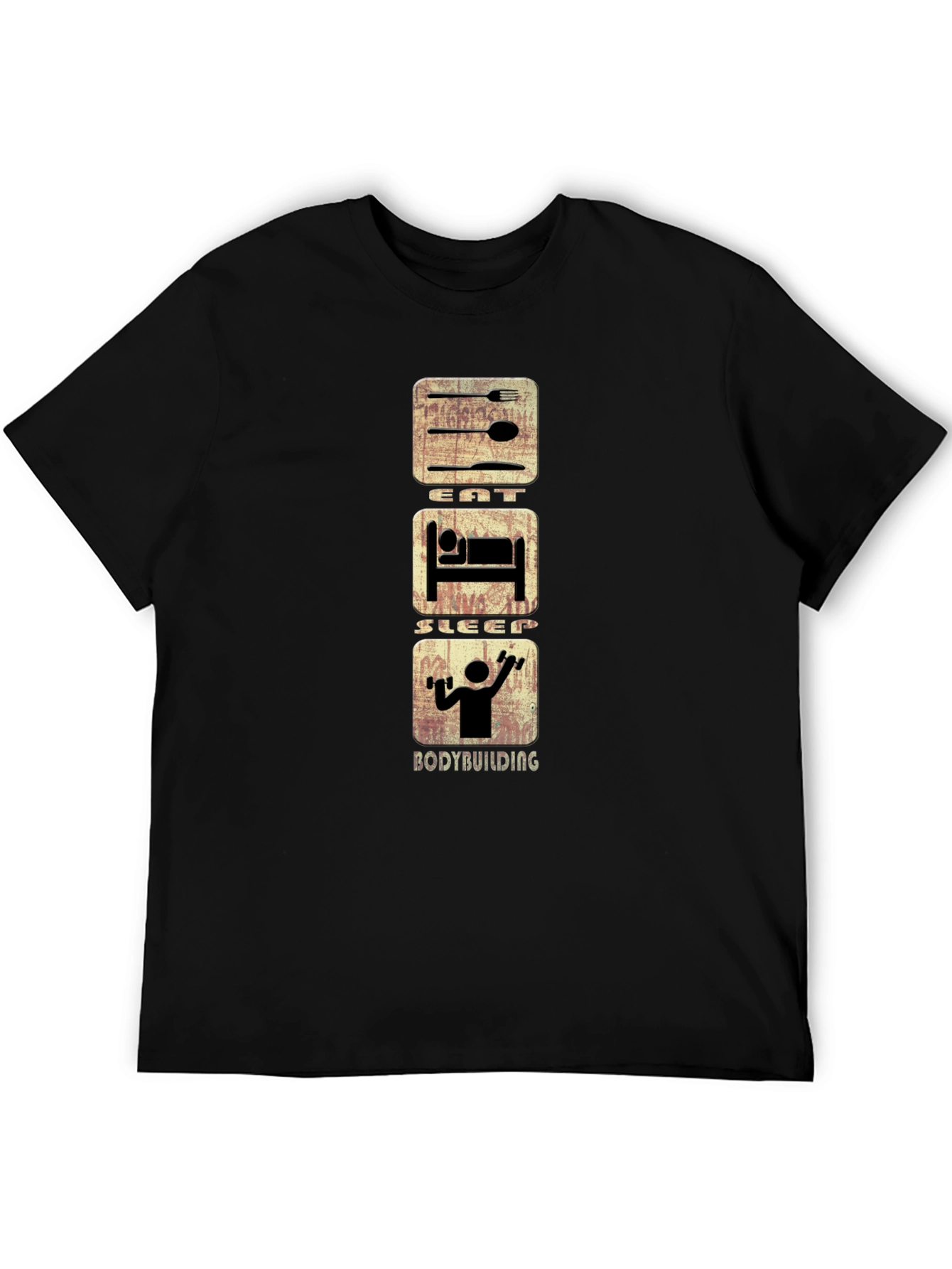 Eat Sleep Bodybuilding Graphic Tee - Black