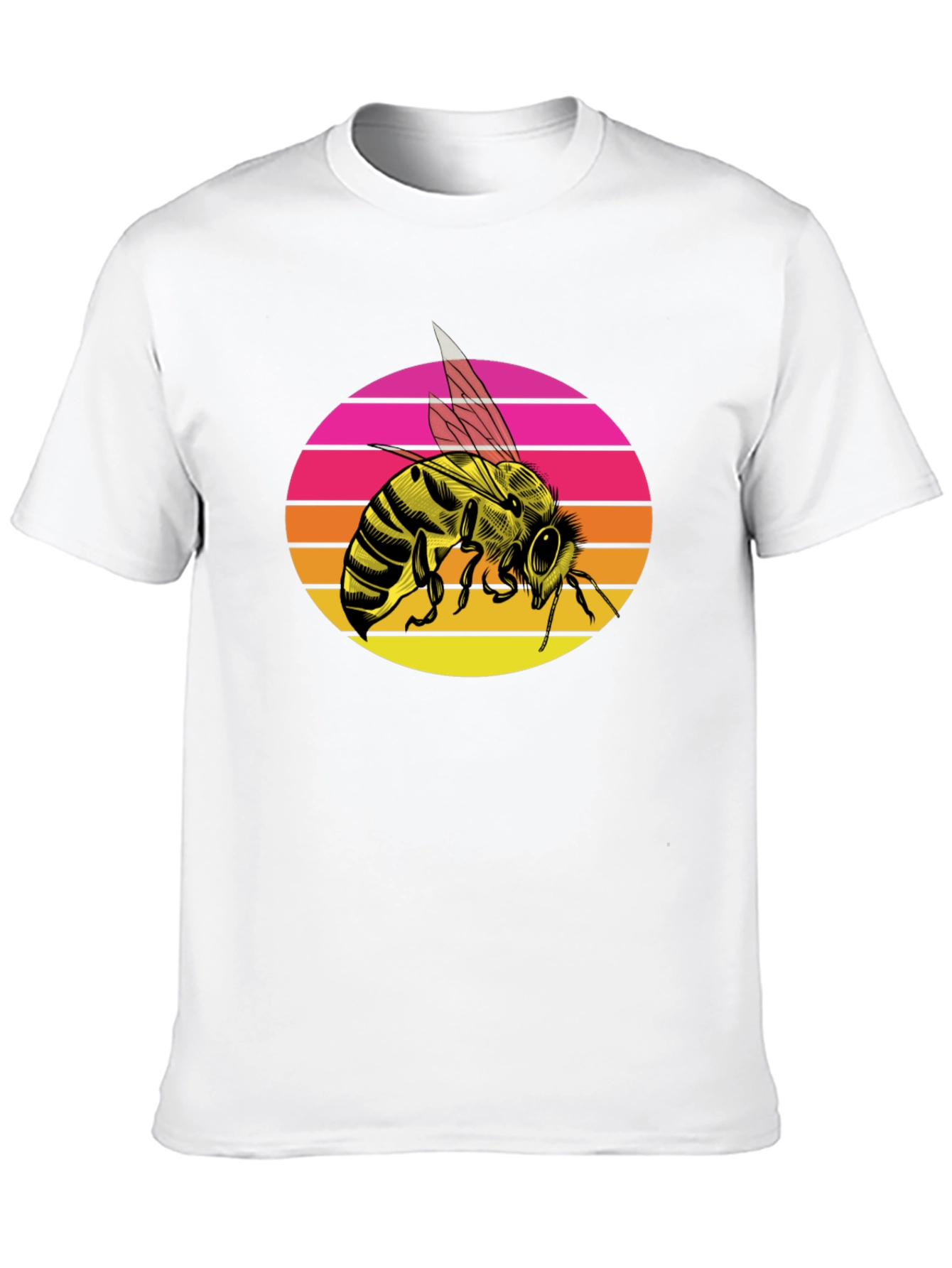 Sunset Bee Graphic Tee - Trendy Black T-Shirt