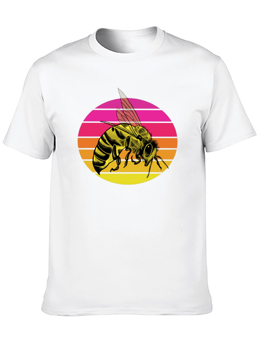 Sunset Bee Graphic Tee - Trendy Black T-Shirt