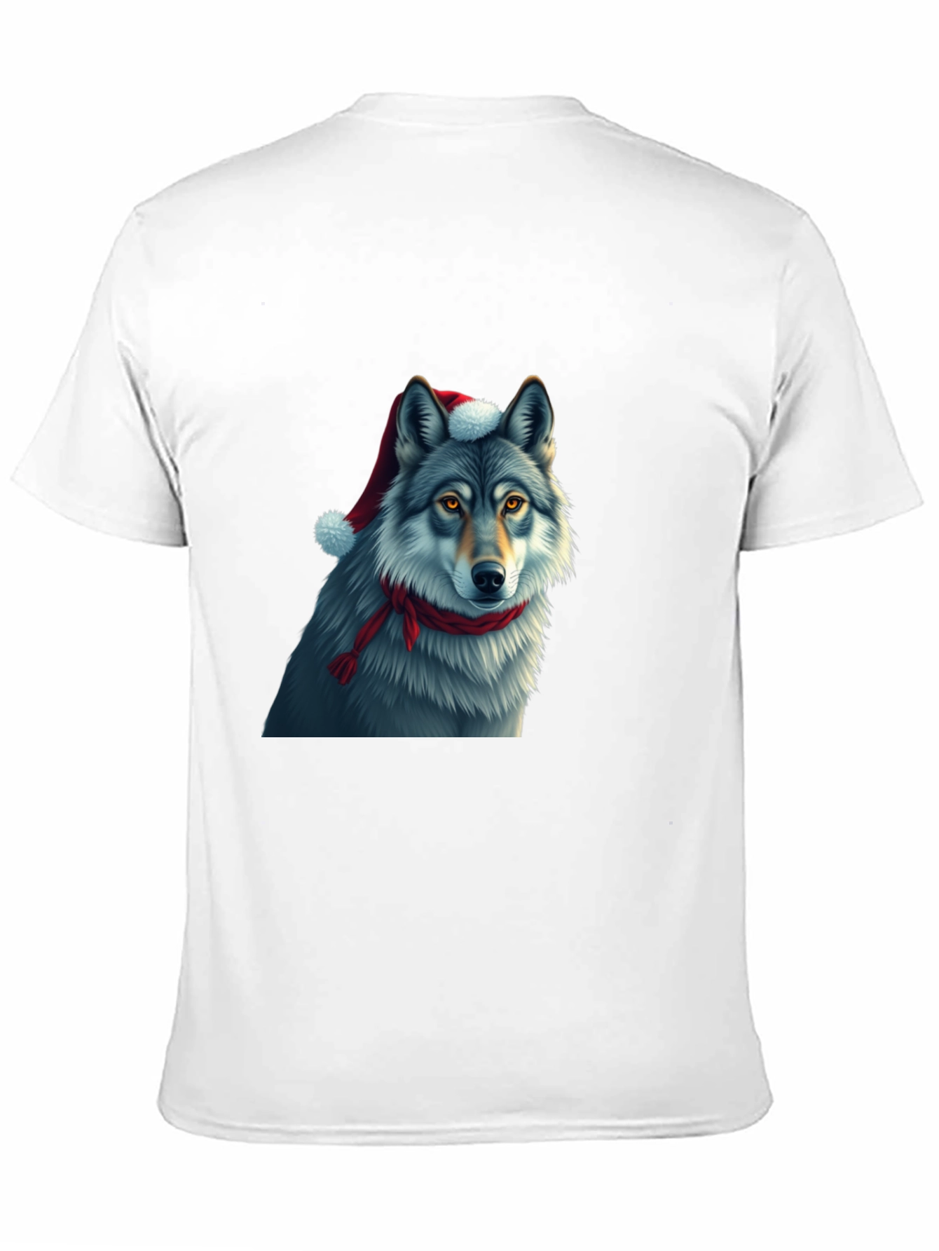 Festive Wolf Graphic Tee - Christmas Holiday Shirt