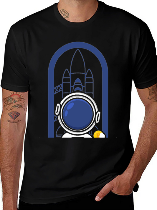 Astronaut & Rocket Graphic T-Shirt - Space Adventure Tee