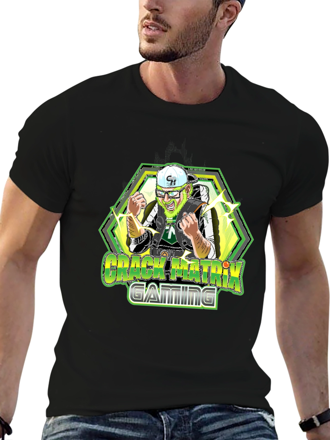 Crack Matrix Gaming Black T-Shirt