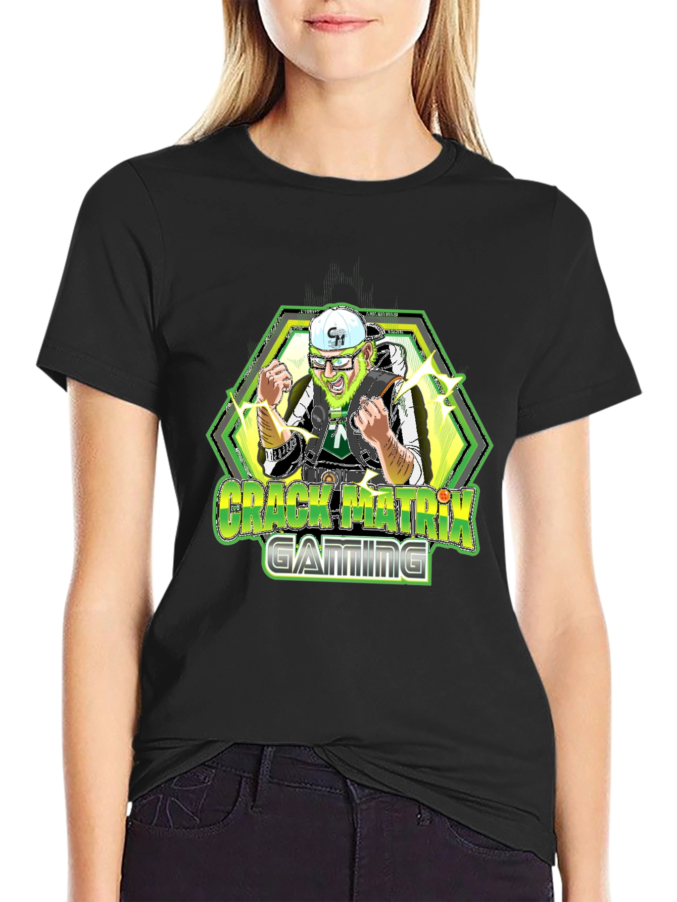 Crack Matrix Gaming Black T-Shirt