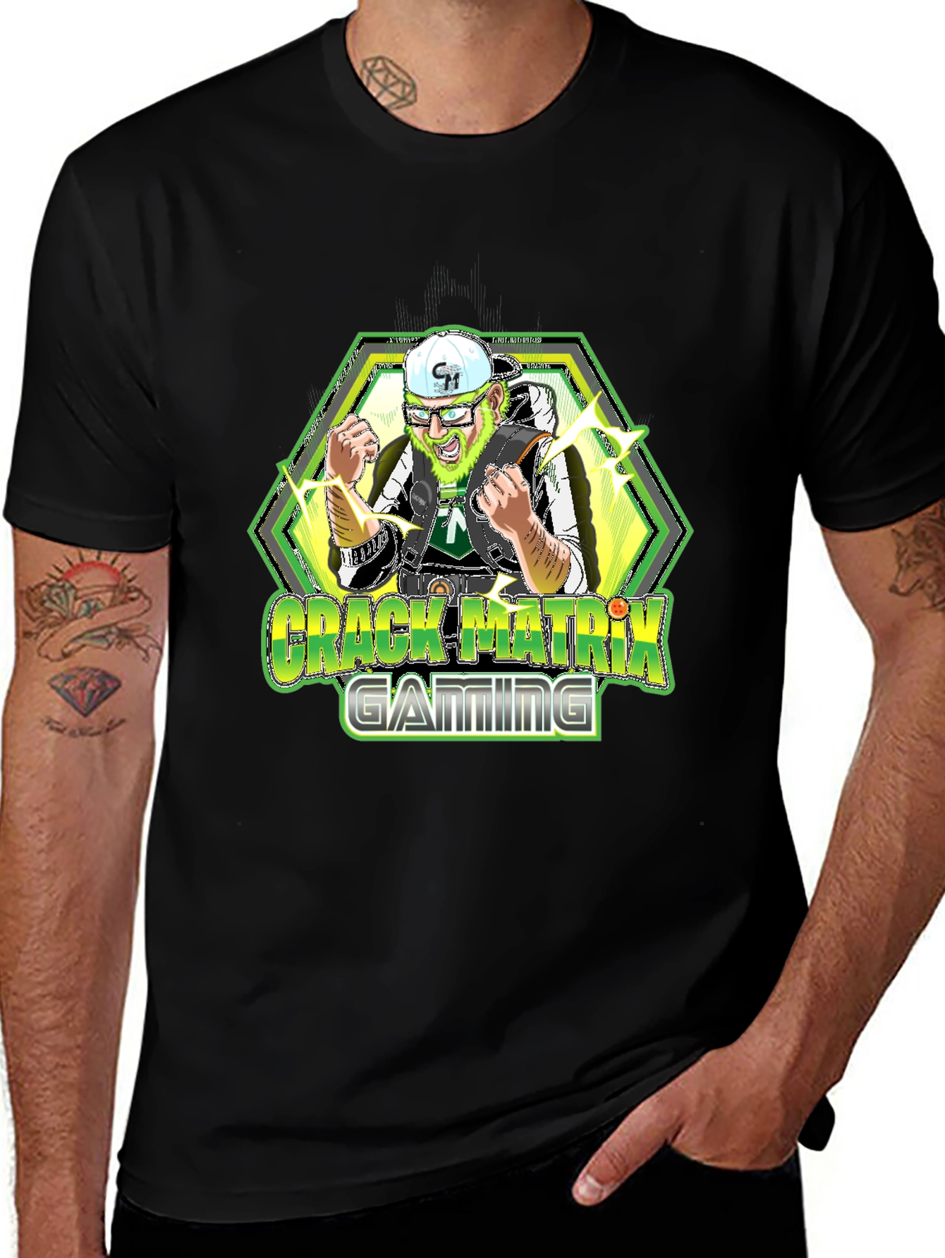 Crack Matrix Gaming Black T-Shirt