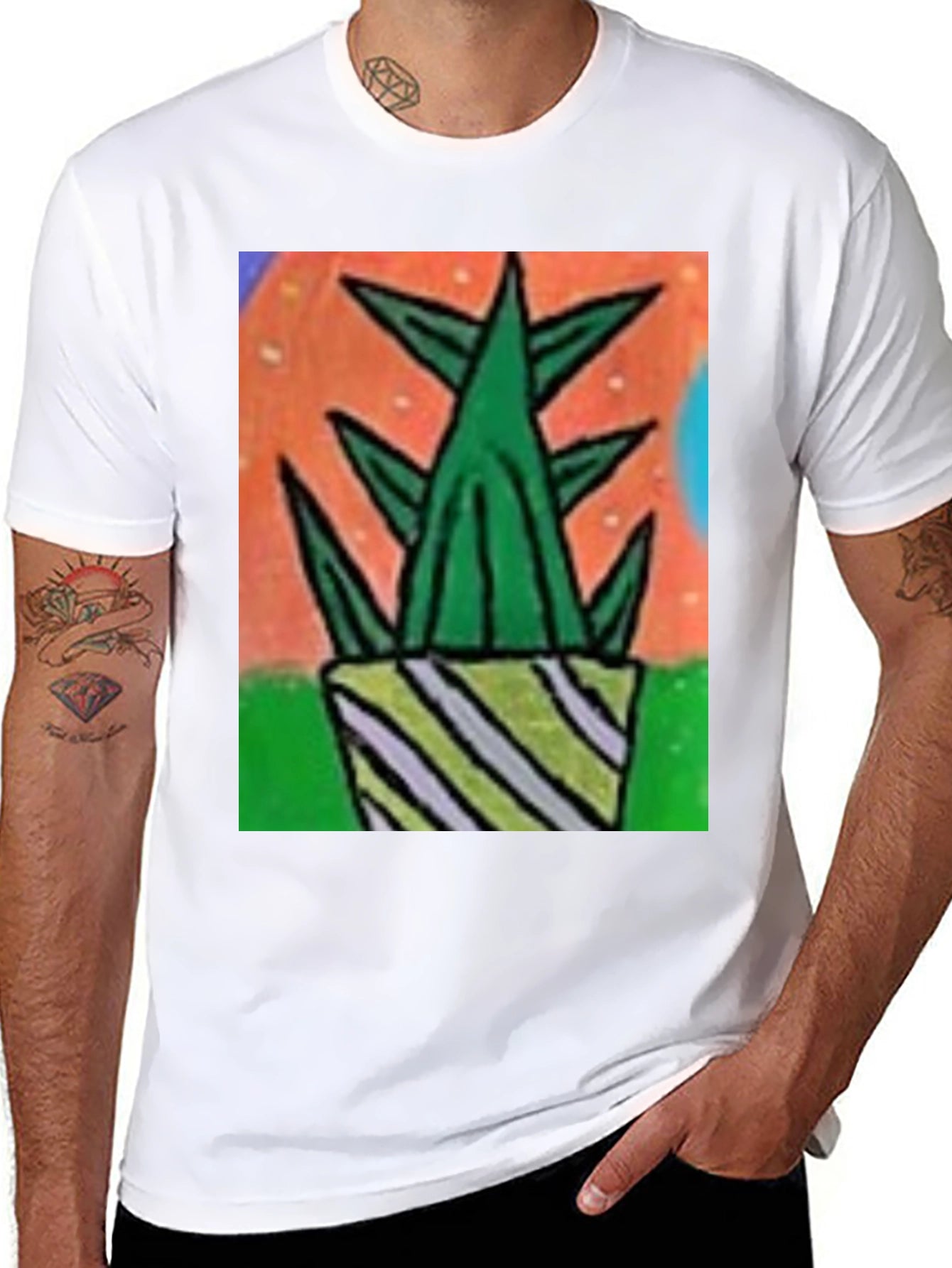 Abstract Cactus Potted T-Shirt