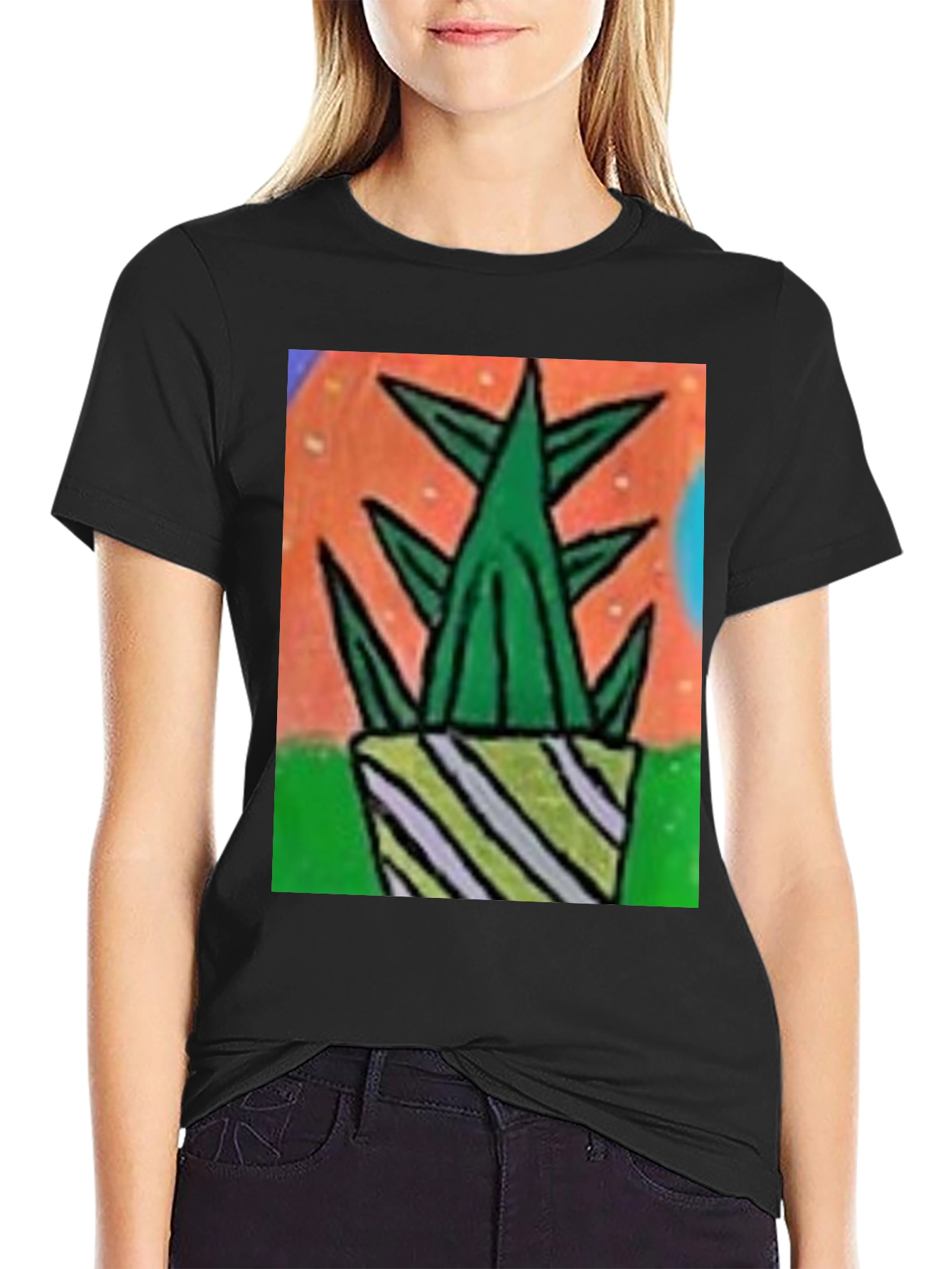Abstract Cactus Potted T-Shirt
