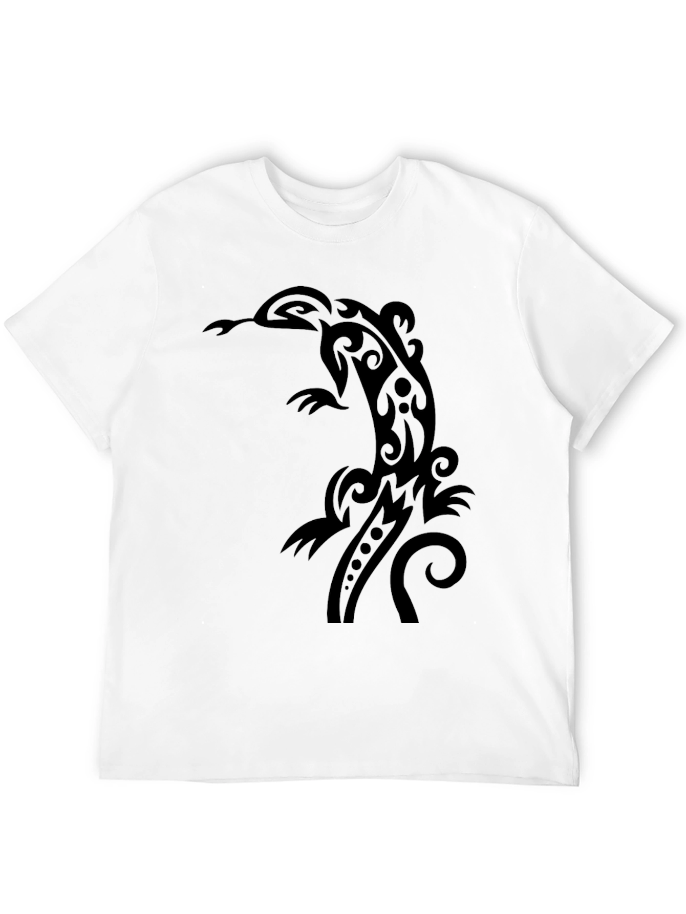 Tribal Lizard Graphic Tee - Cool Black T-Shirt