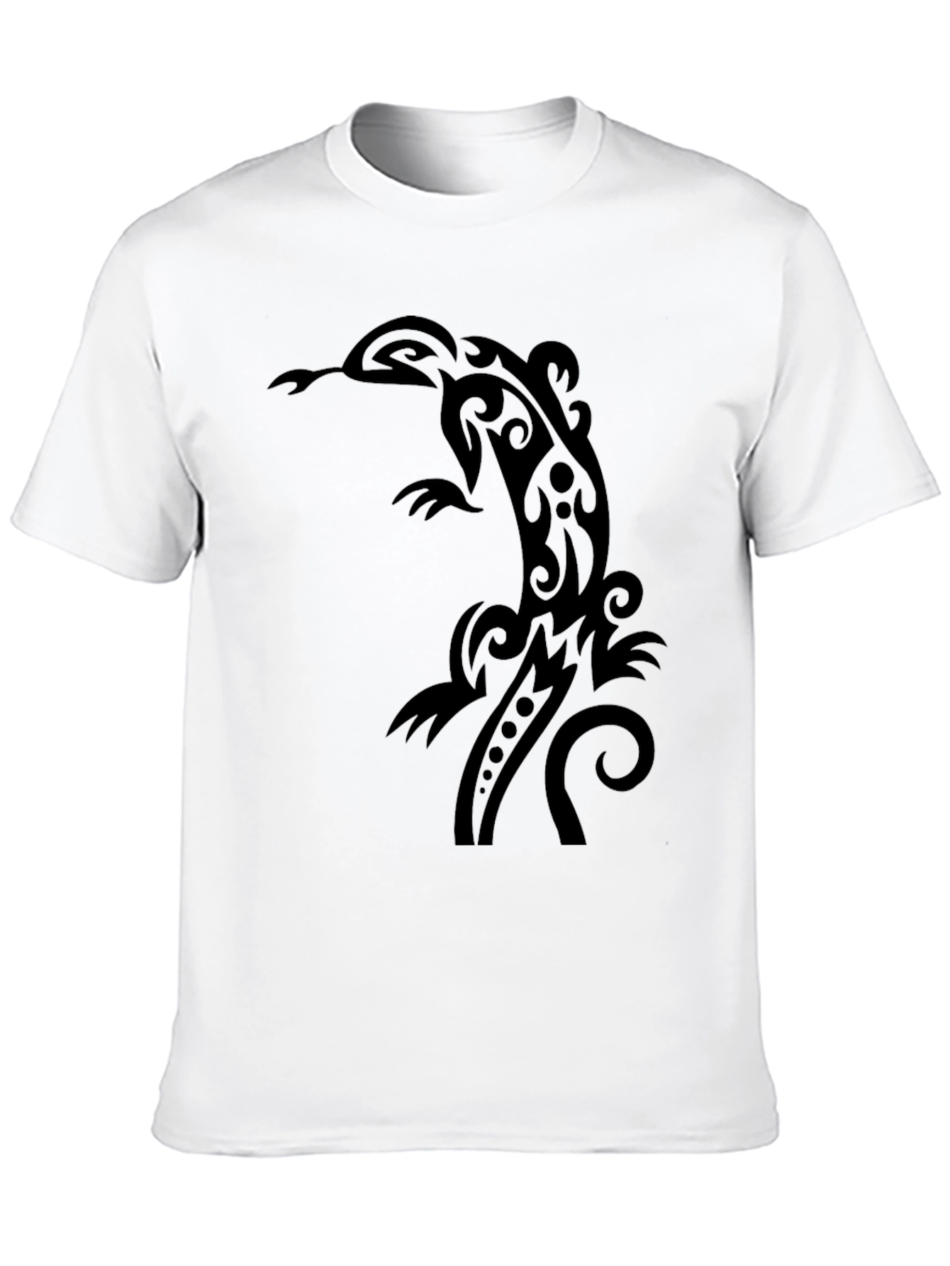 Tribal Lizard Graphic Tee - Cool Black T-Shirt