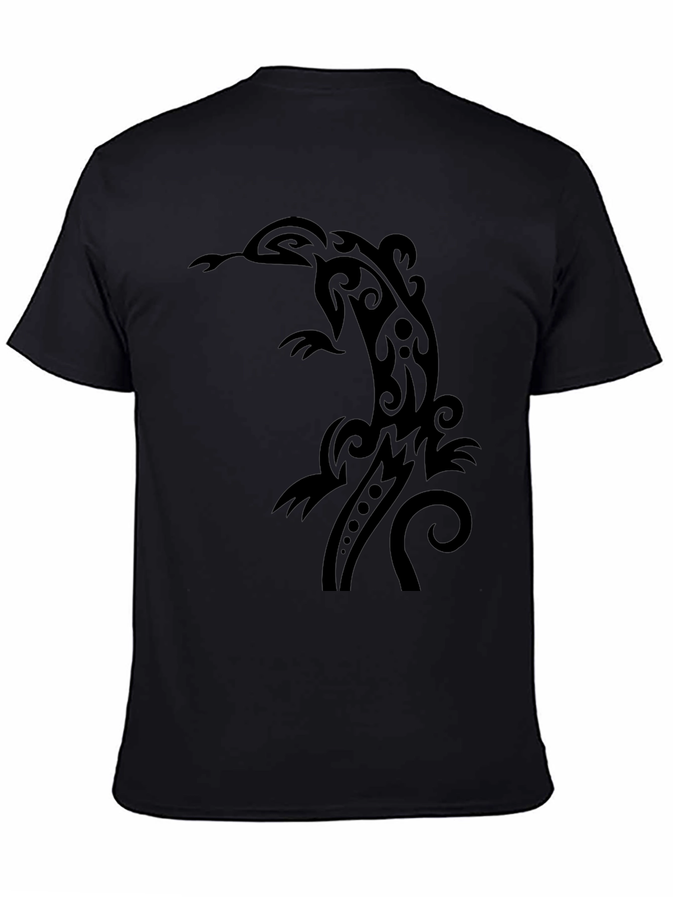 Tribal Lizard Graphic Tee - Cool Black T-Shirt
