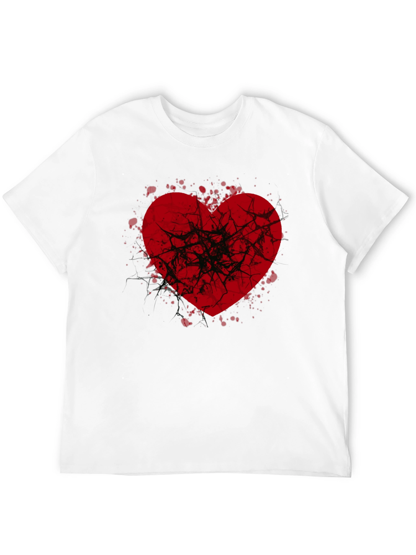 Broken Heart Graphic Tee - Black Casual Shirt