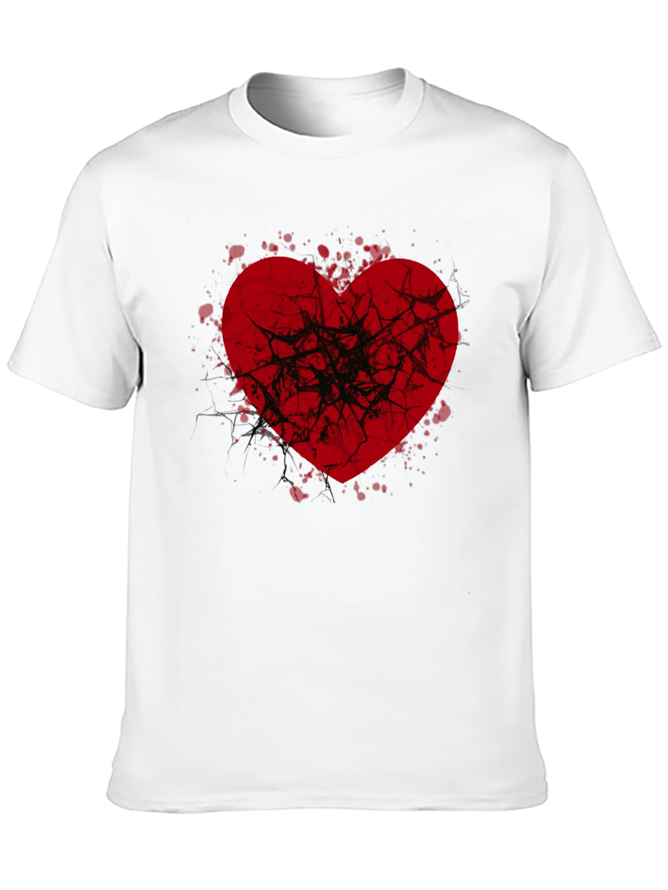 Broken Heart Graphic Tee - Black Casual Shirt